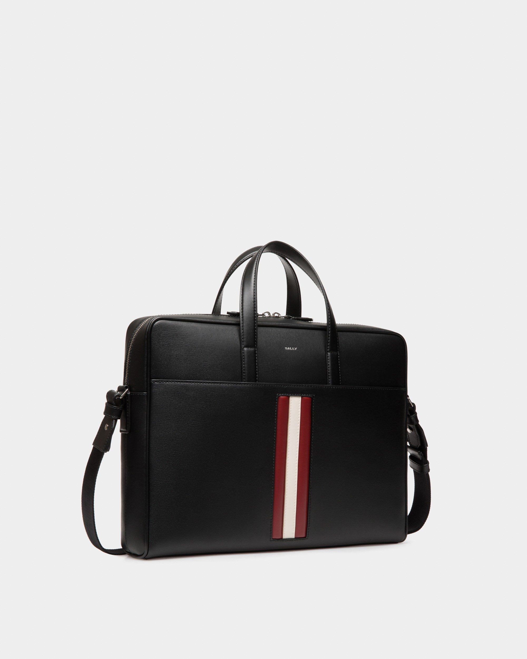 Mythos Briefcase In Black Recycled Leather