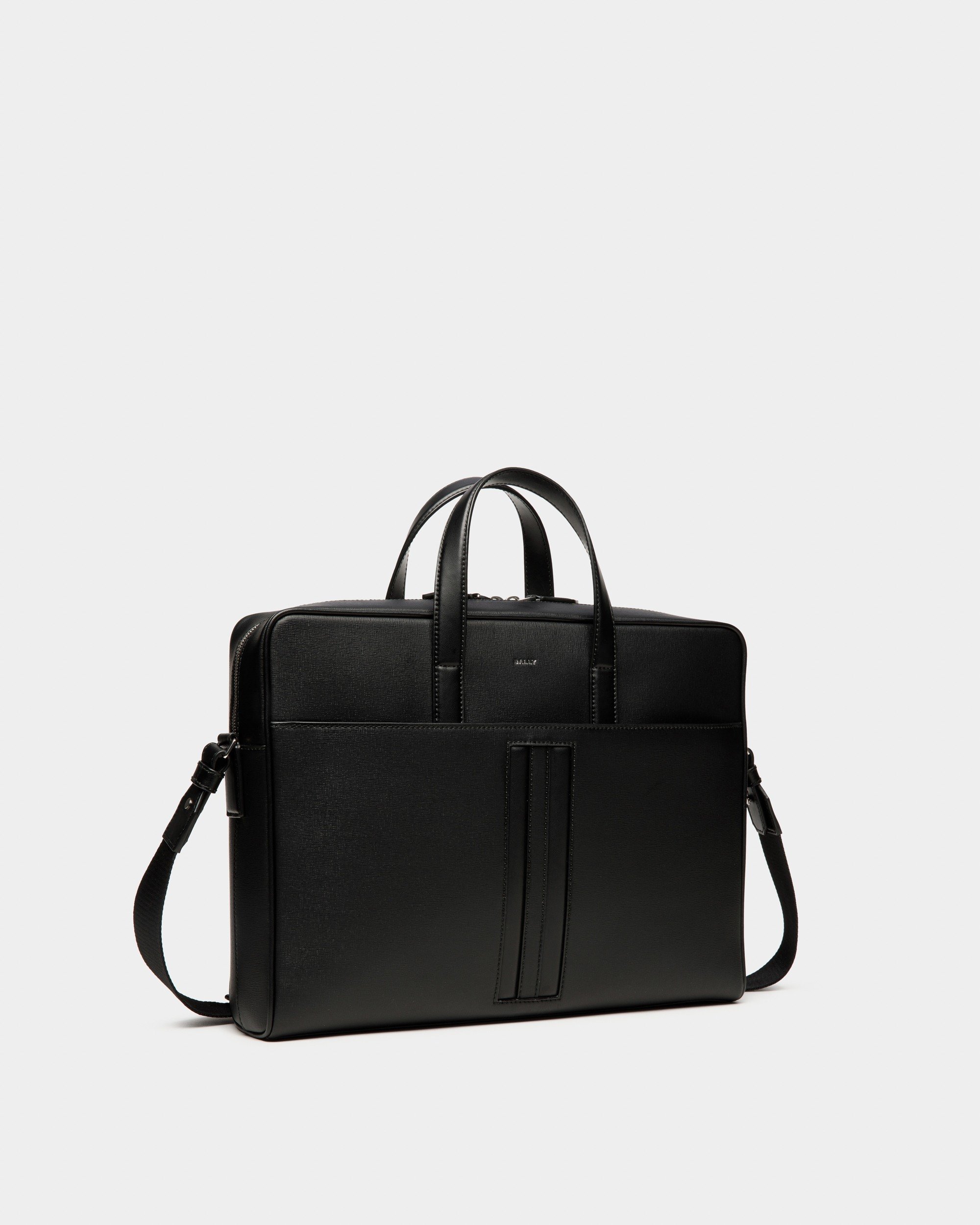 Mythos Briefcase In Black Recycled Leather