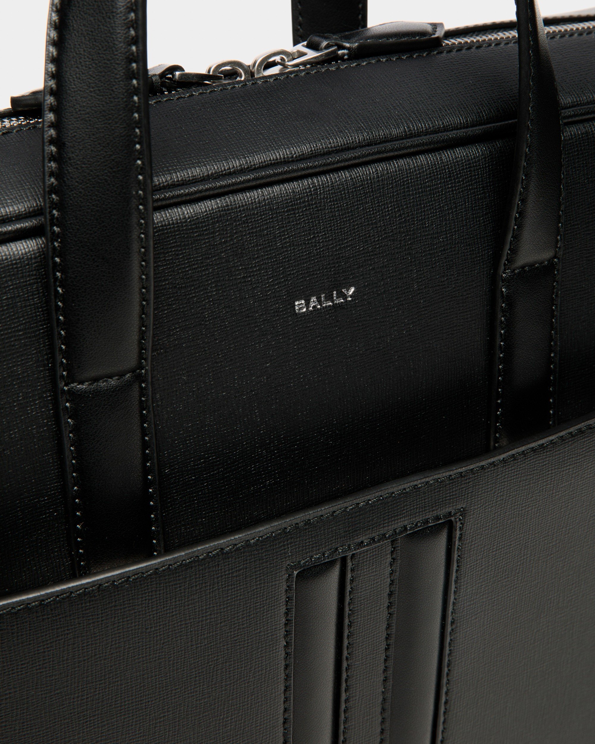 Mythos Briefcase In Black Recycled Leather