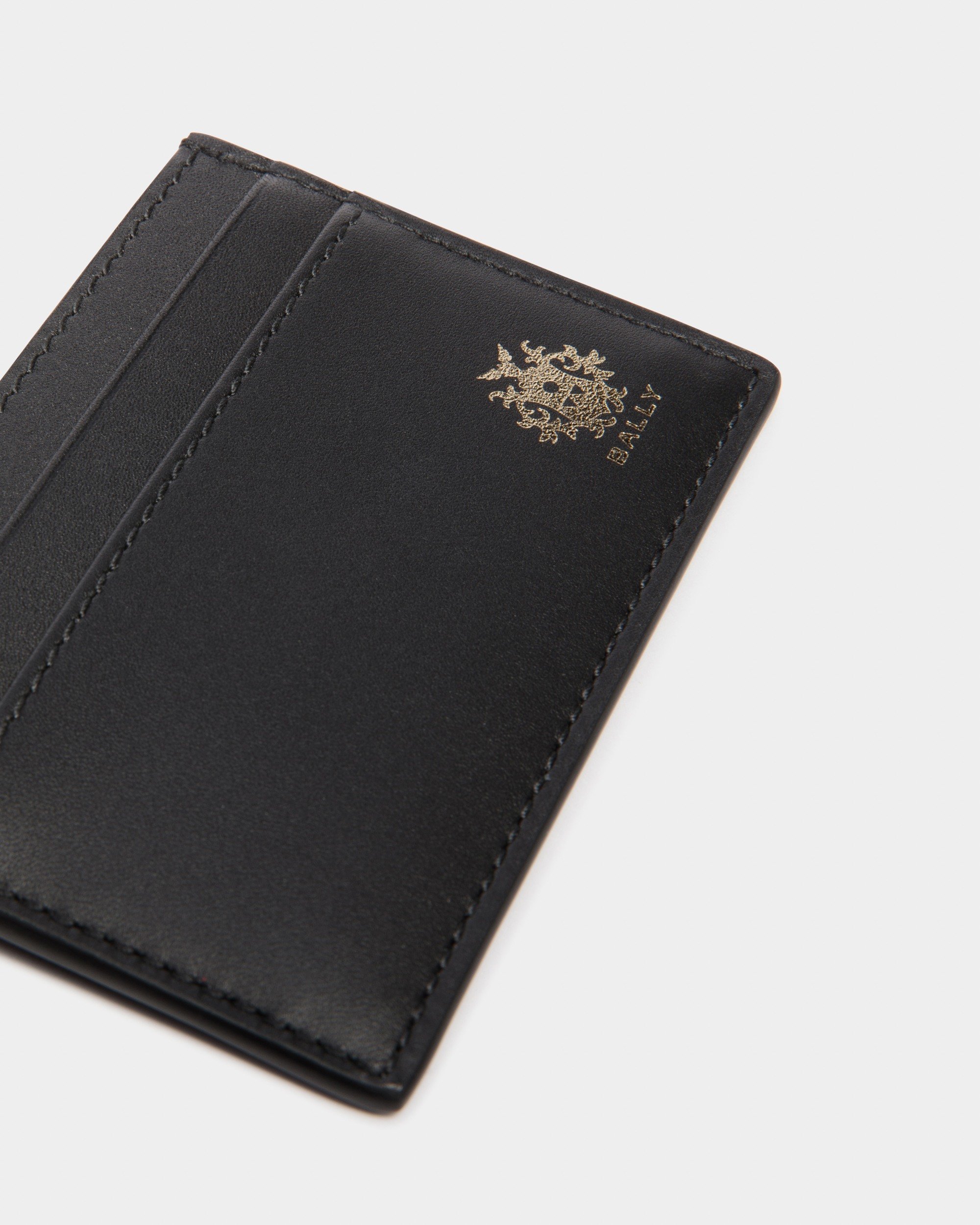 Beckett Card Holder in Black Leather