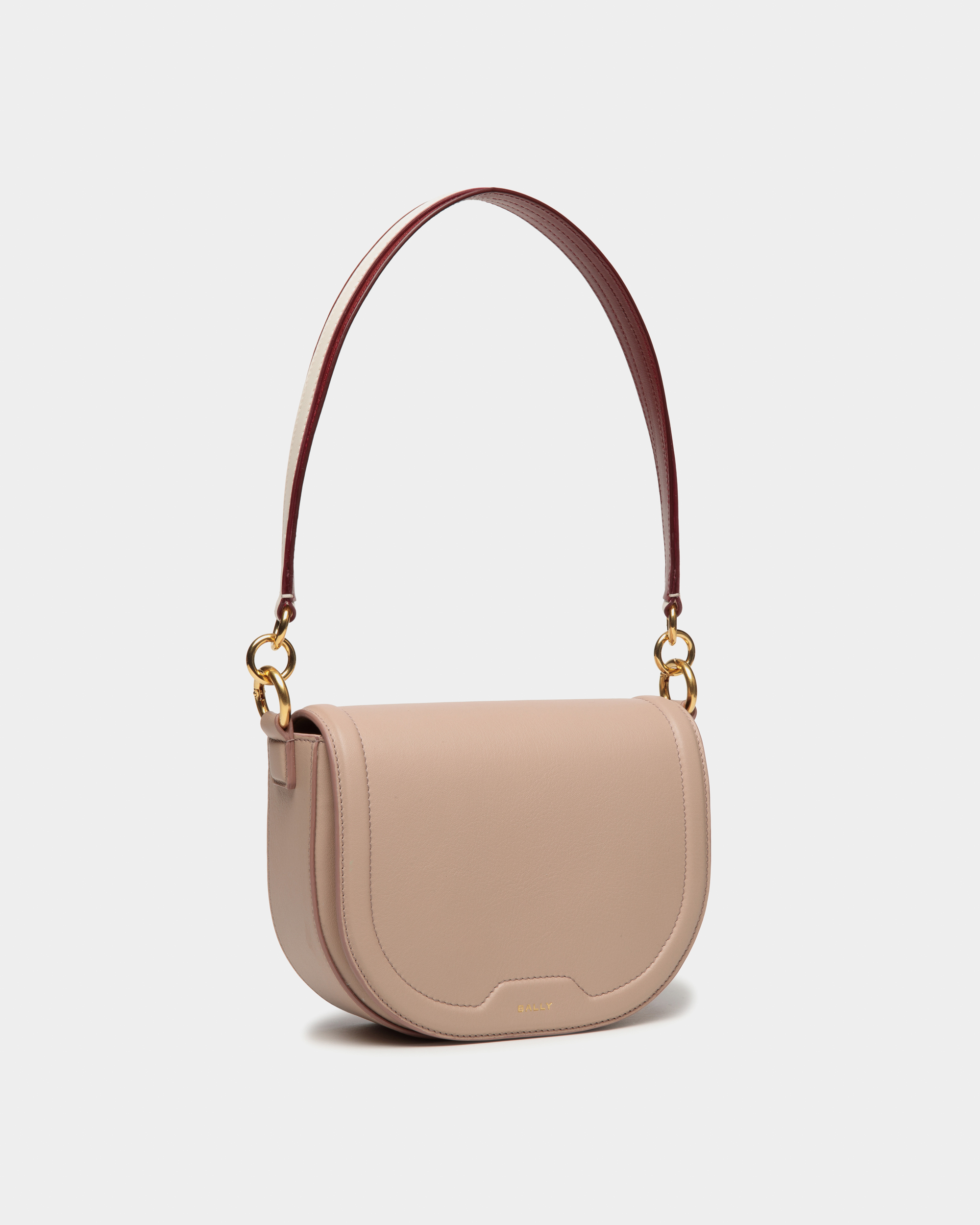 Code Crossbody Bag In Light Beige Leather