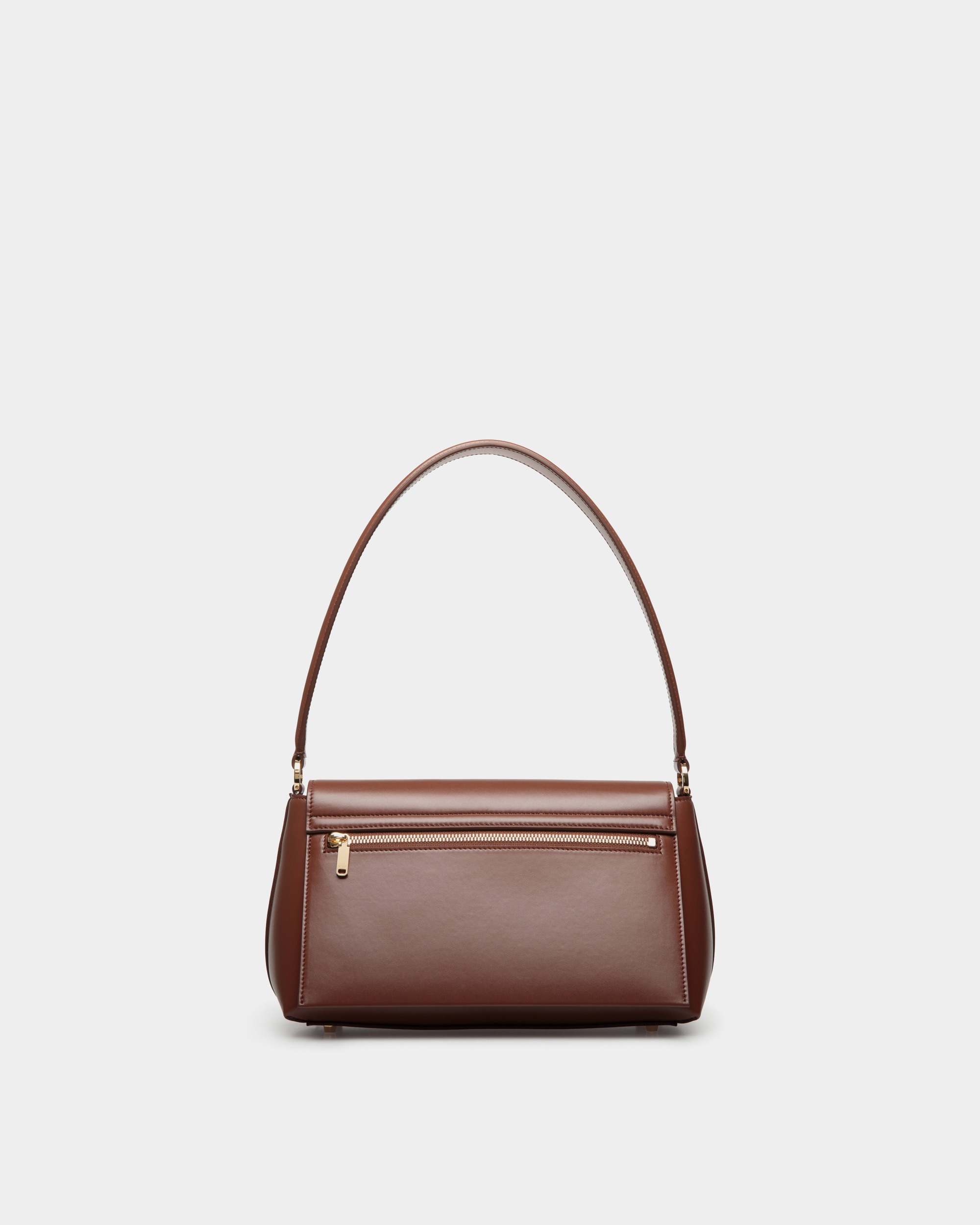 Ollam Small Top Handle Bag In Brown Leather