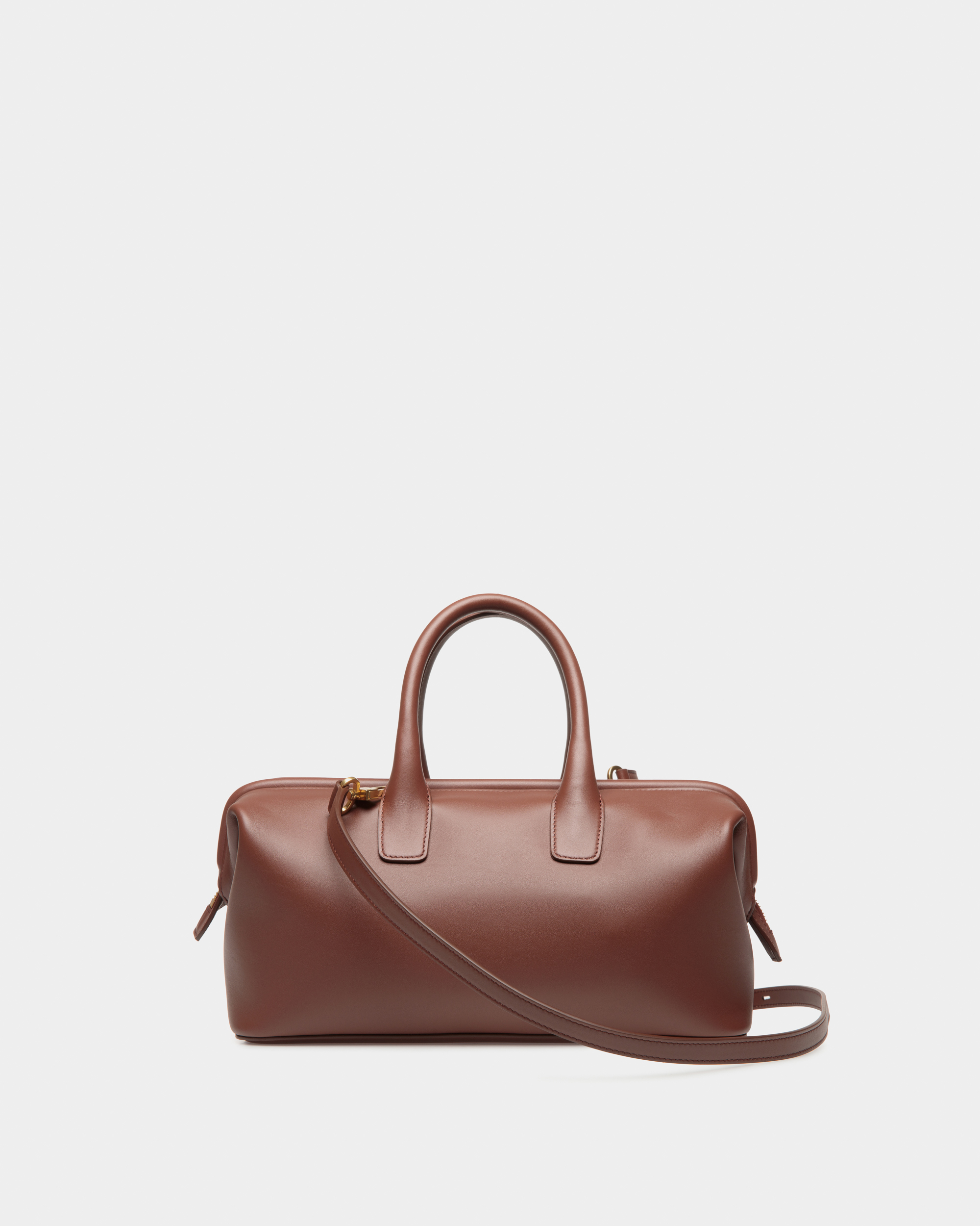 Belle Small Top Handle Bag In Brown Leather