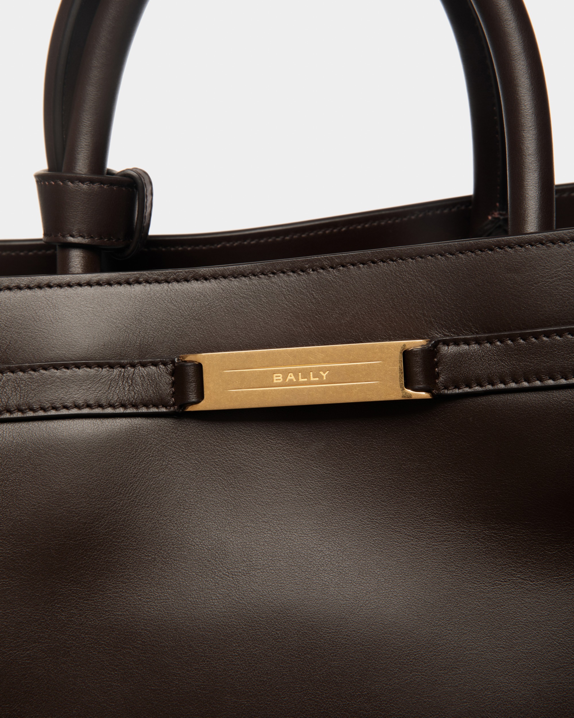 Deco Tote Bag In Ebano Leather