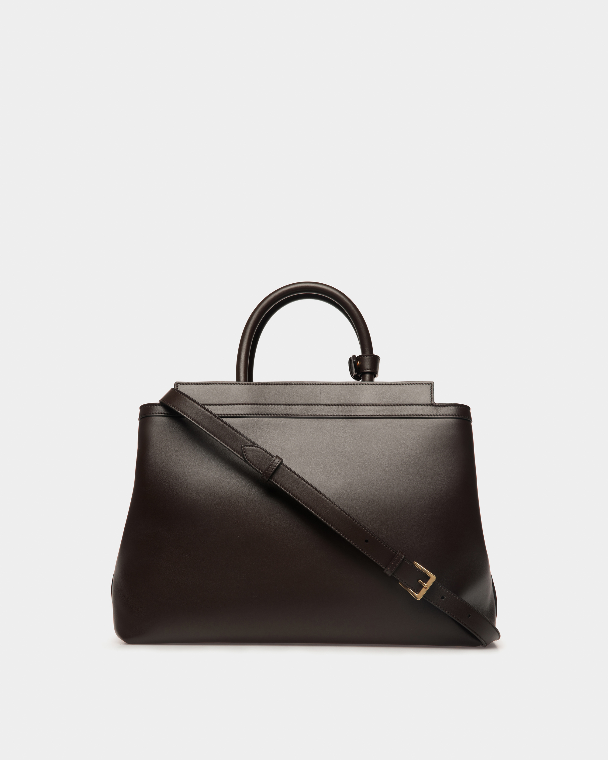 Deco Tote Bag In Ebano Leather