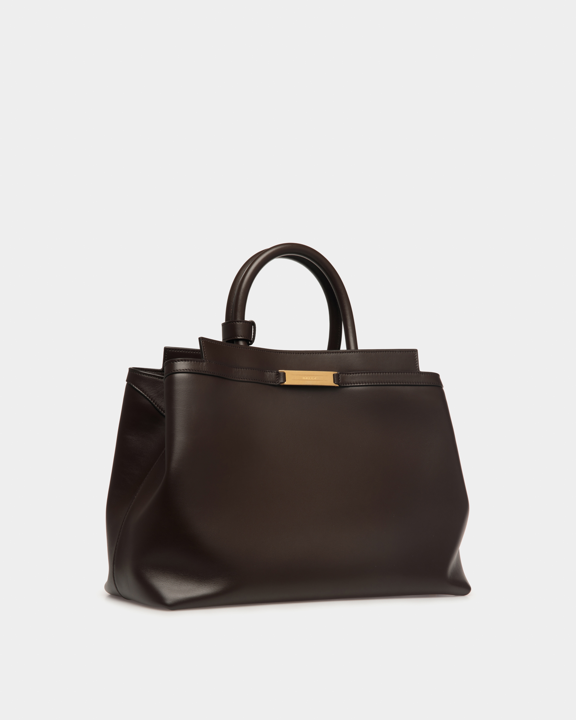 Deco Tote Bag In Ebano Leather