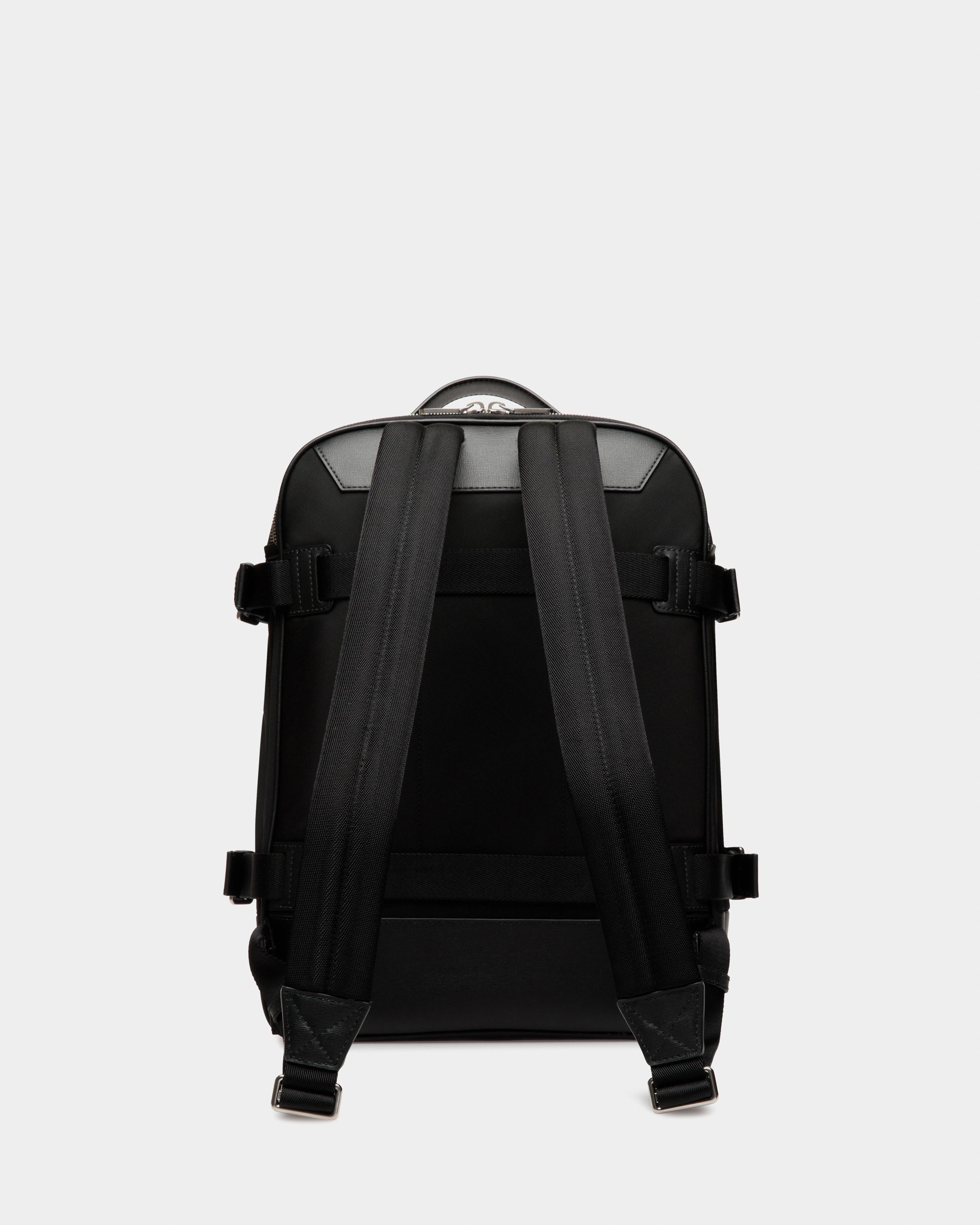 Vogel Backpack In Black Nylon And Recycled Leather