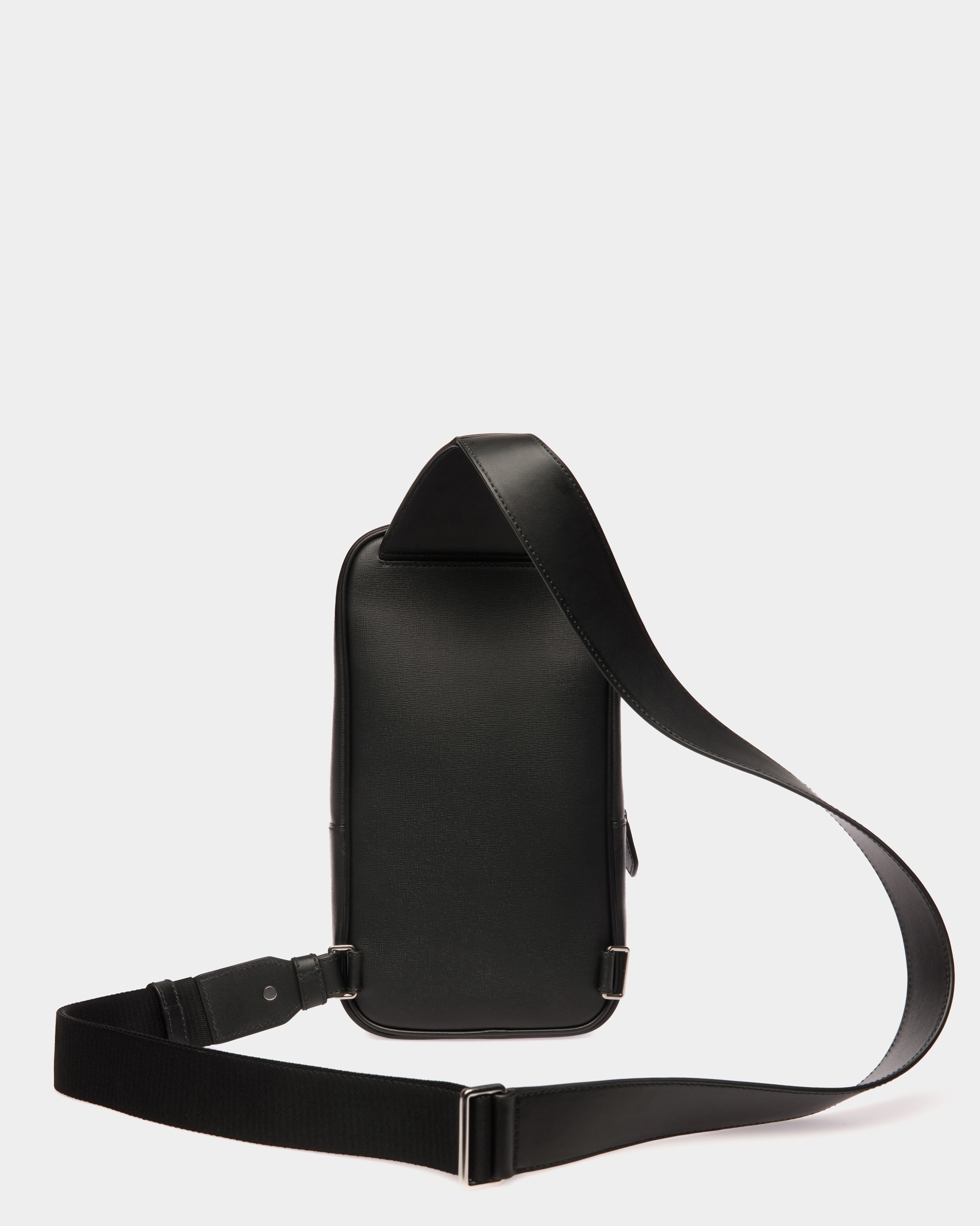 Mythos Sling Bag In Black Recycled Leather