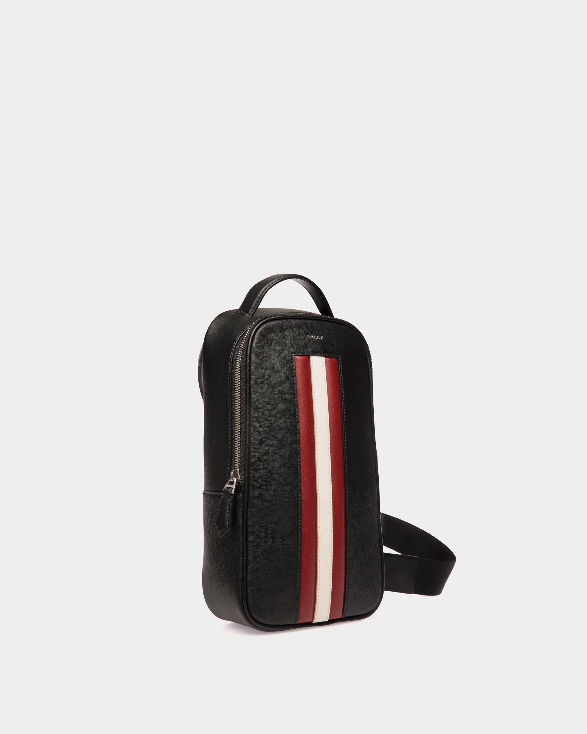 Mythos Sling Bag In Black Recycled Leather