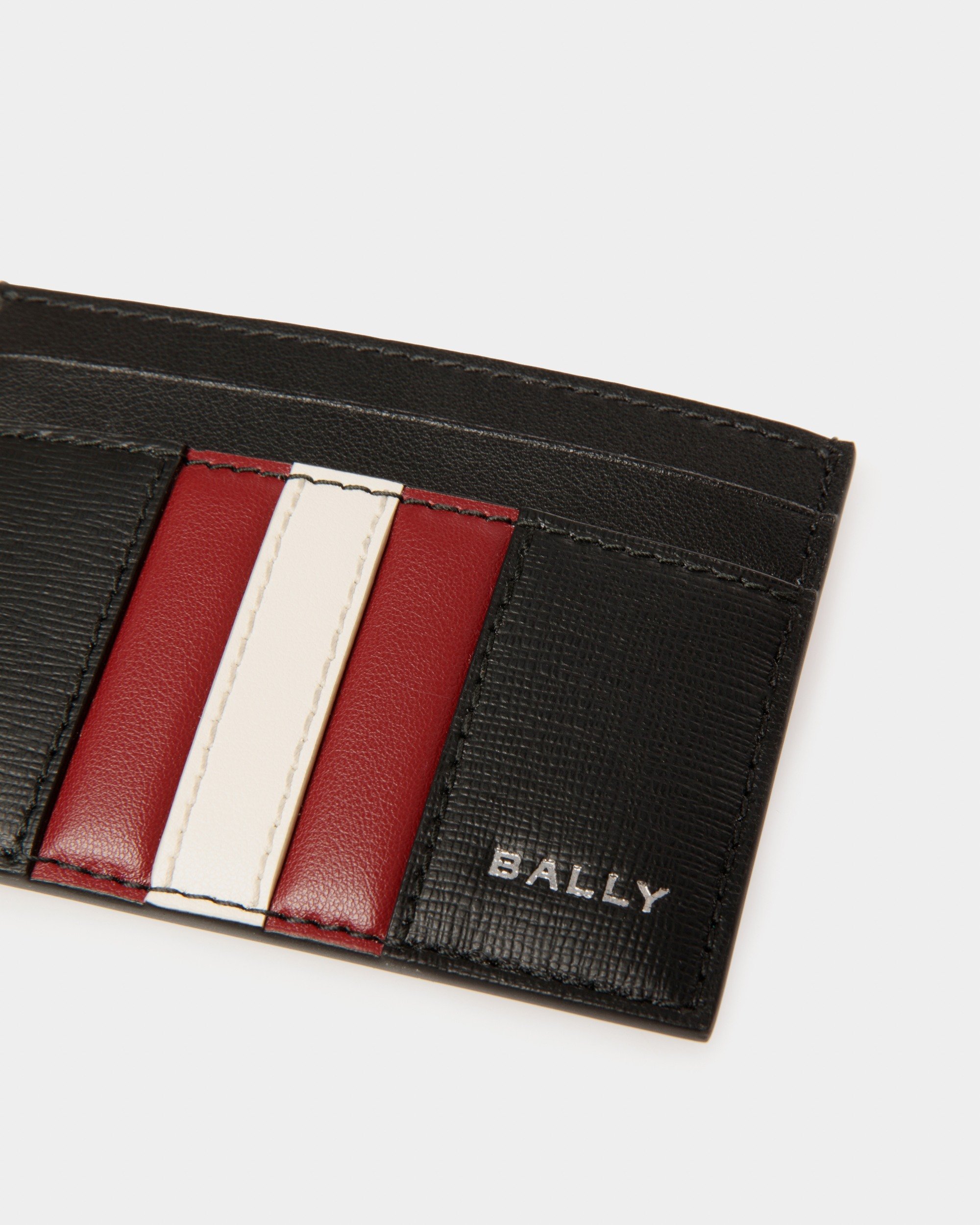 Mythos Card Holder In Black Recycled Leather