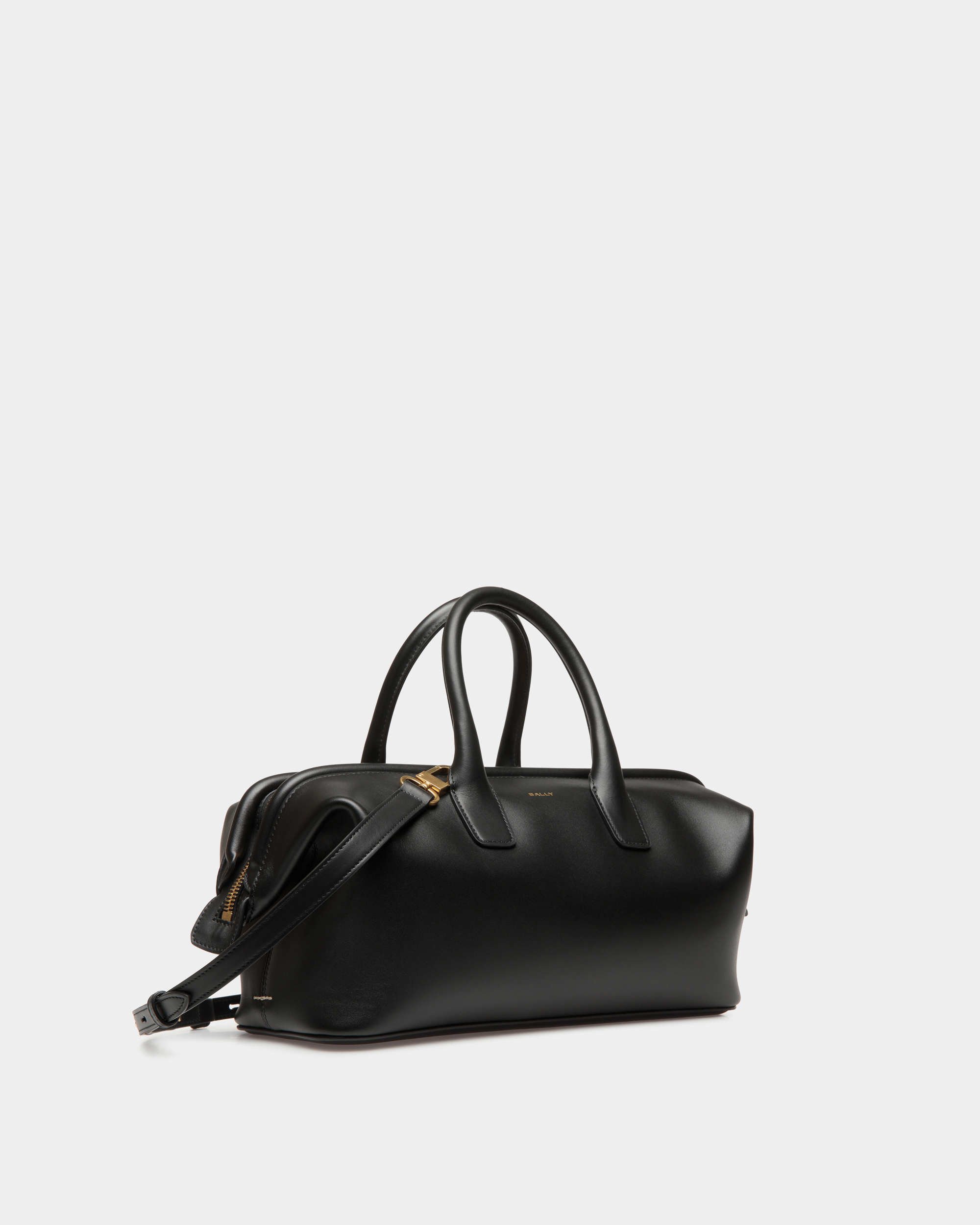 Belle Small Top Handle Bag In Black Leather