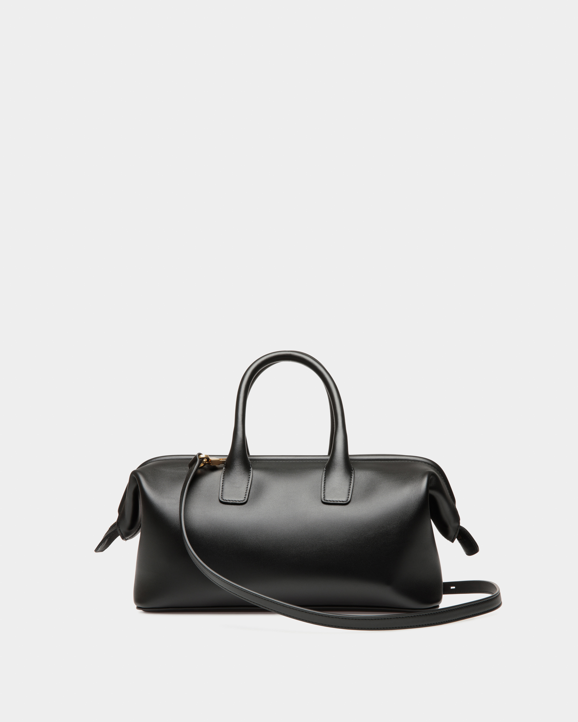 Belle Small Top Handle Bag In Black Leather