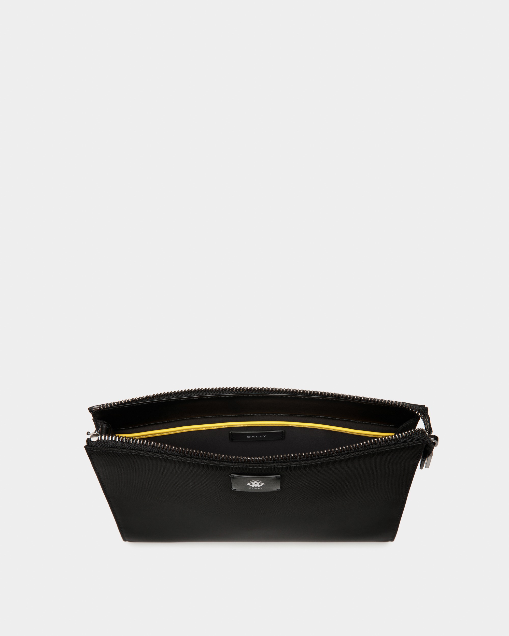 Adrien Brody Travel Collection Pochette In Black And Yellow Nylon