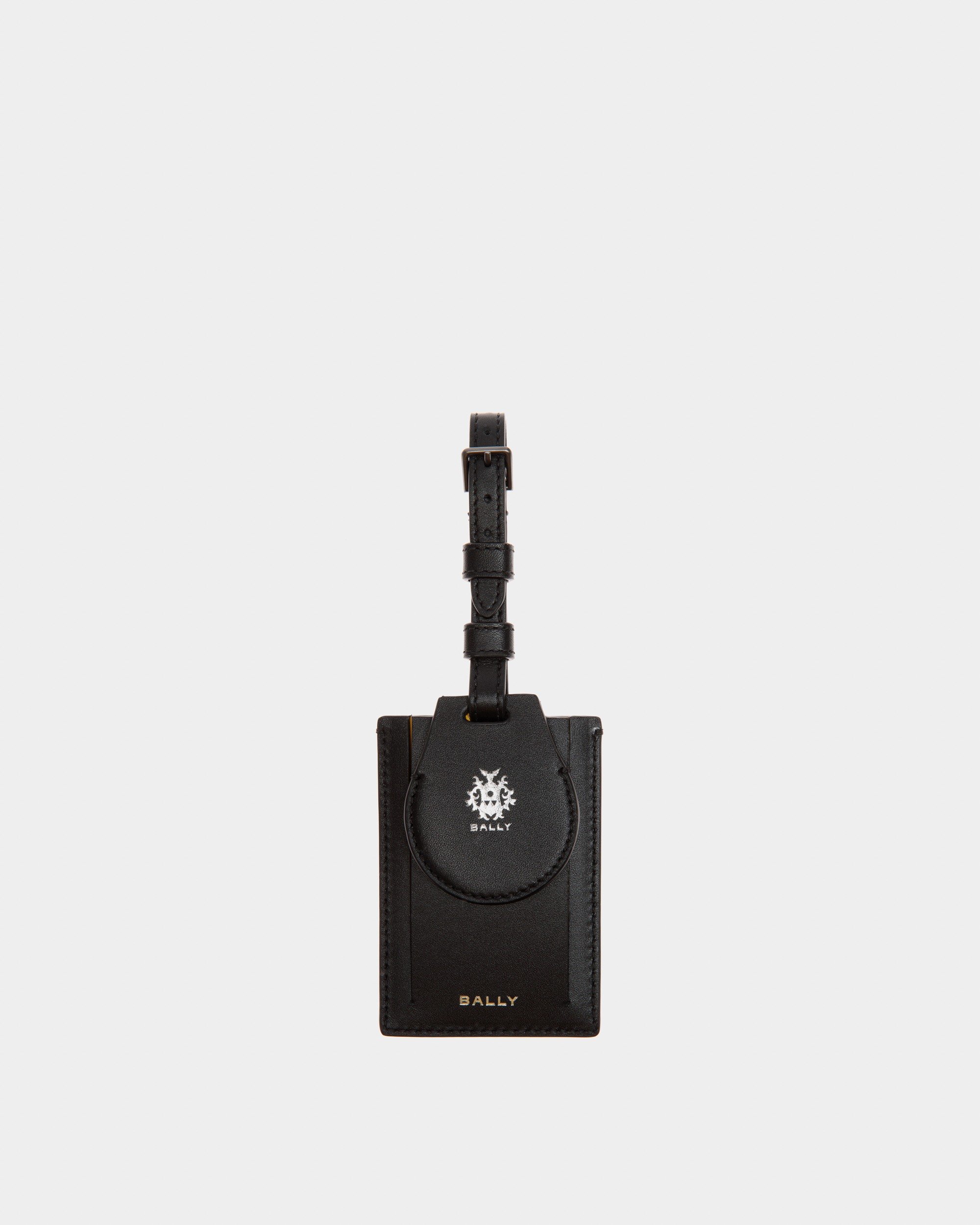 Bally | Adrien Brody Travel Collection Luggage Tag In Black And Yellow Leather