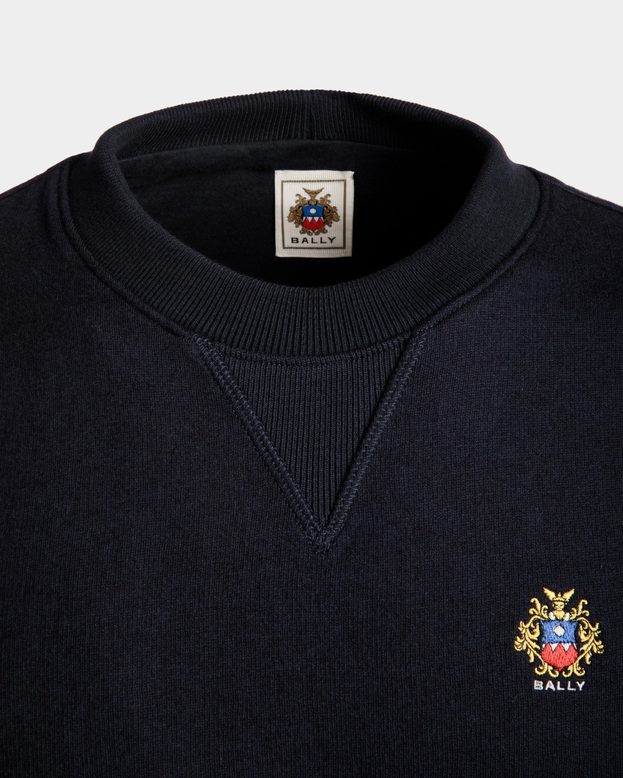 Adrien Brody Travel Collection Crewneck Sweatshirt In Navy Blue Cashmere Blend