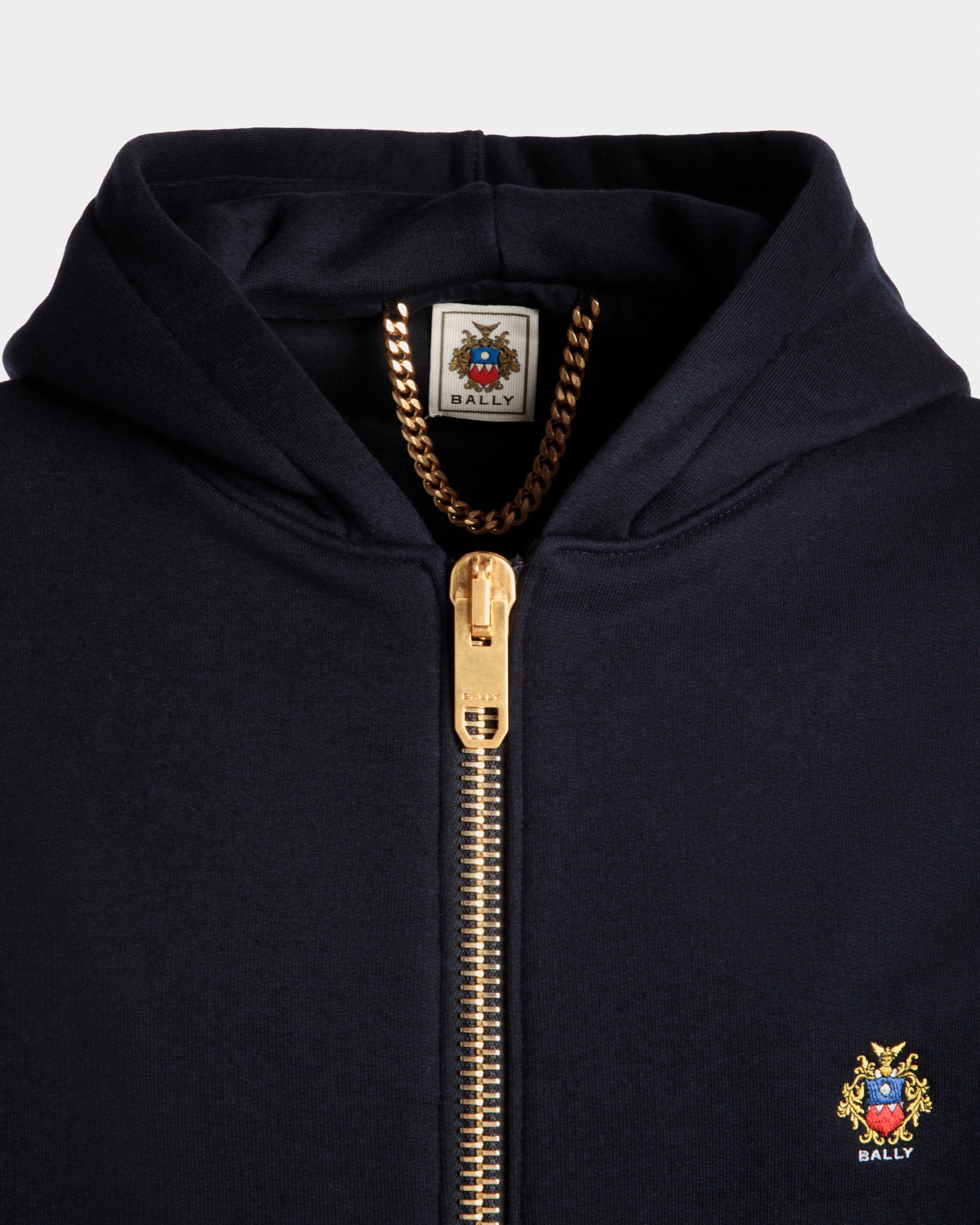 Adrien Brody Travel Collection Hoodie In Navy Blue Cashmere Blend