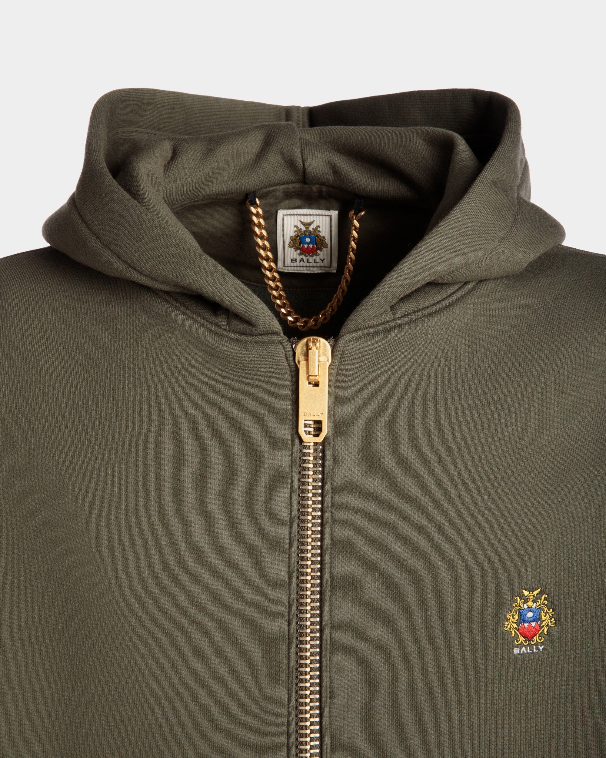 Adrien Brody Travel Collection Hoodie In Olive Green Cashmere Blend