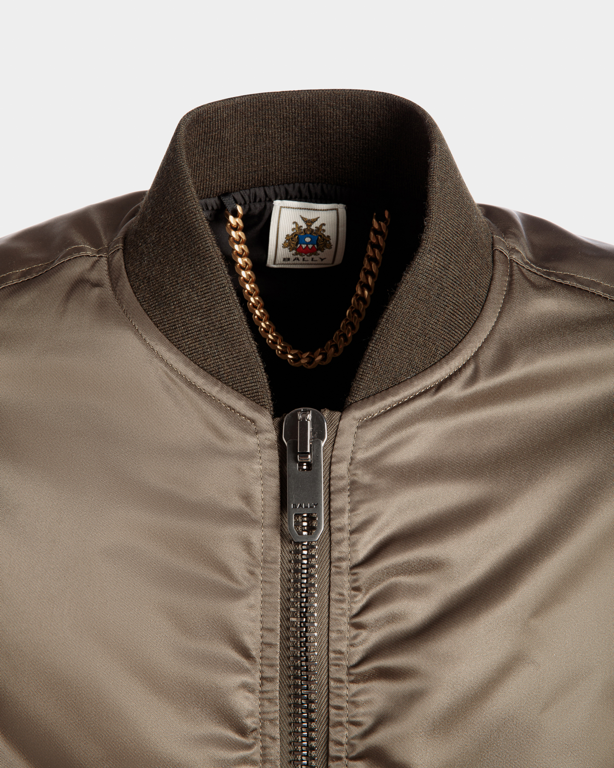 Adrien Brody Travel Collection Bomber In Military Green Nylon