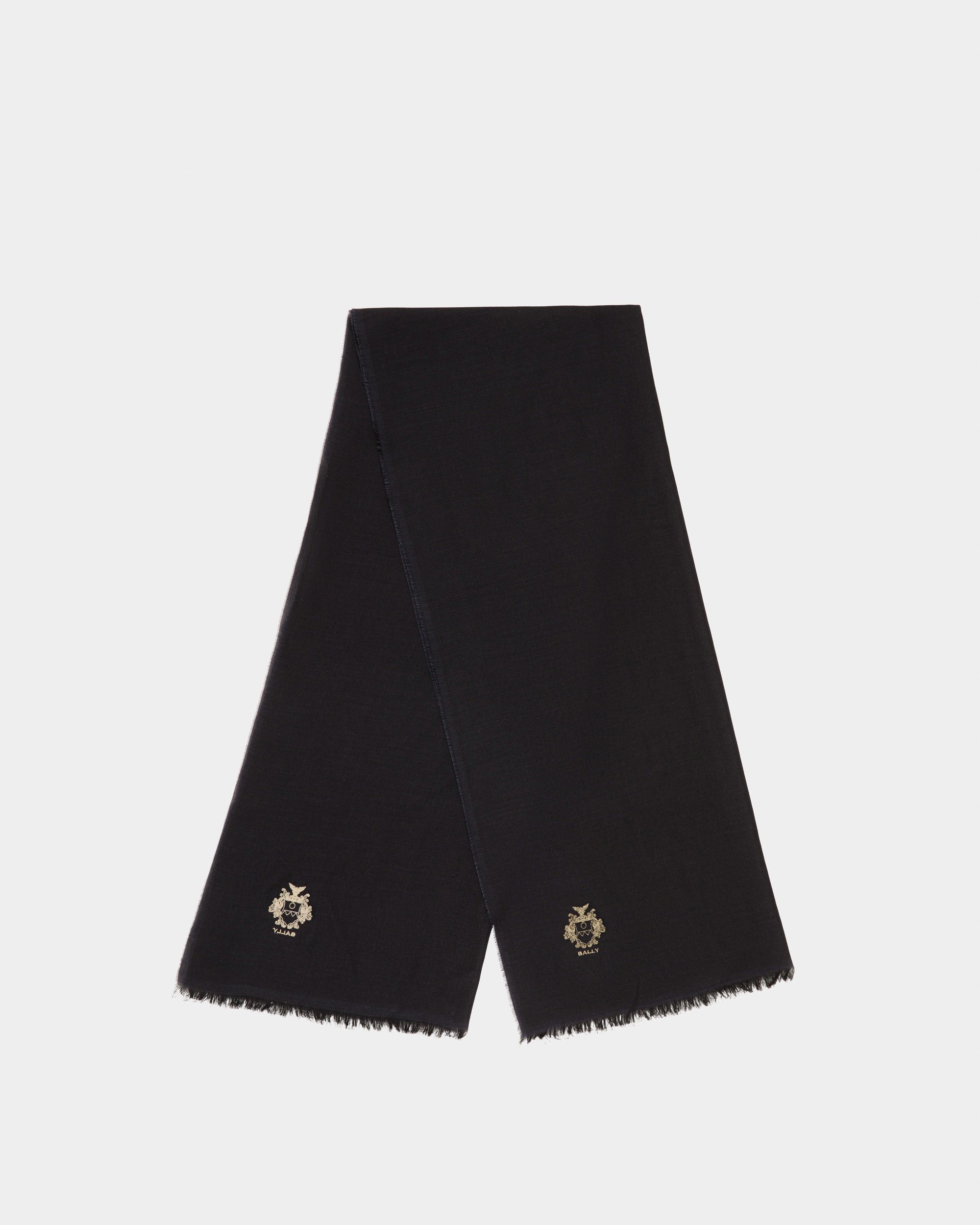 Bally | Navy Wool Scarf