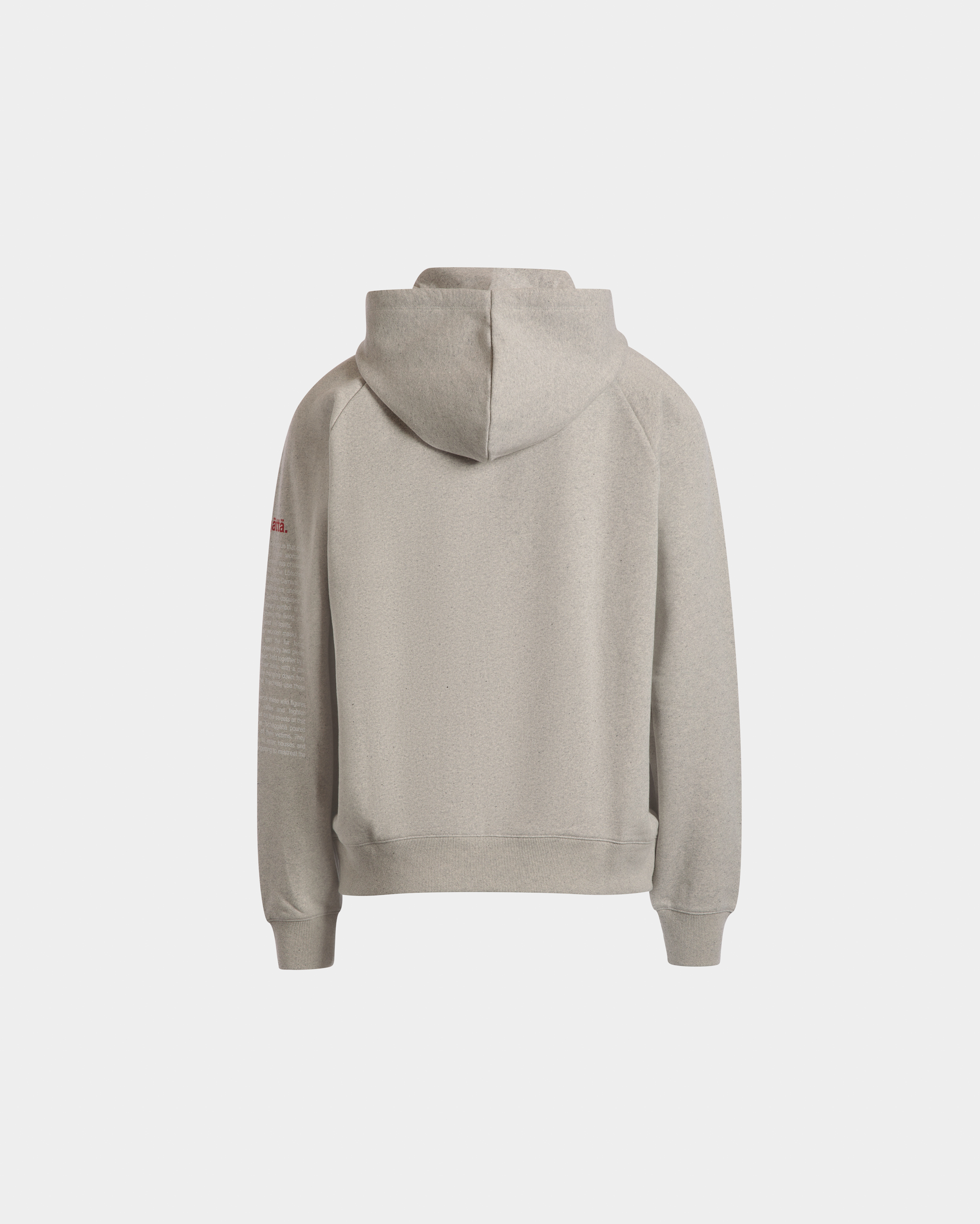 Hoodie With Forest Mask In Grey Melange Cotton