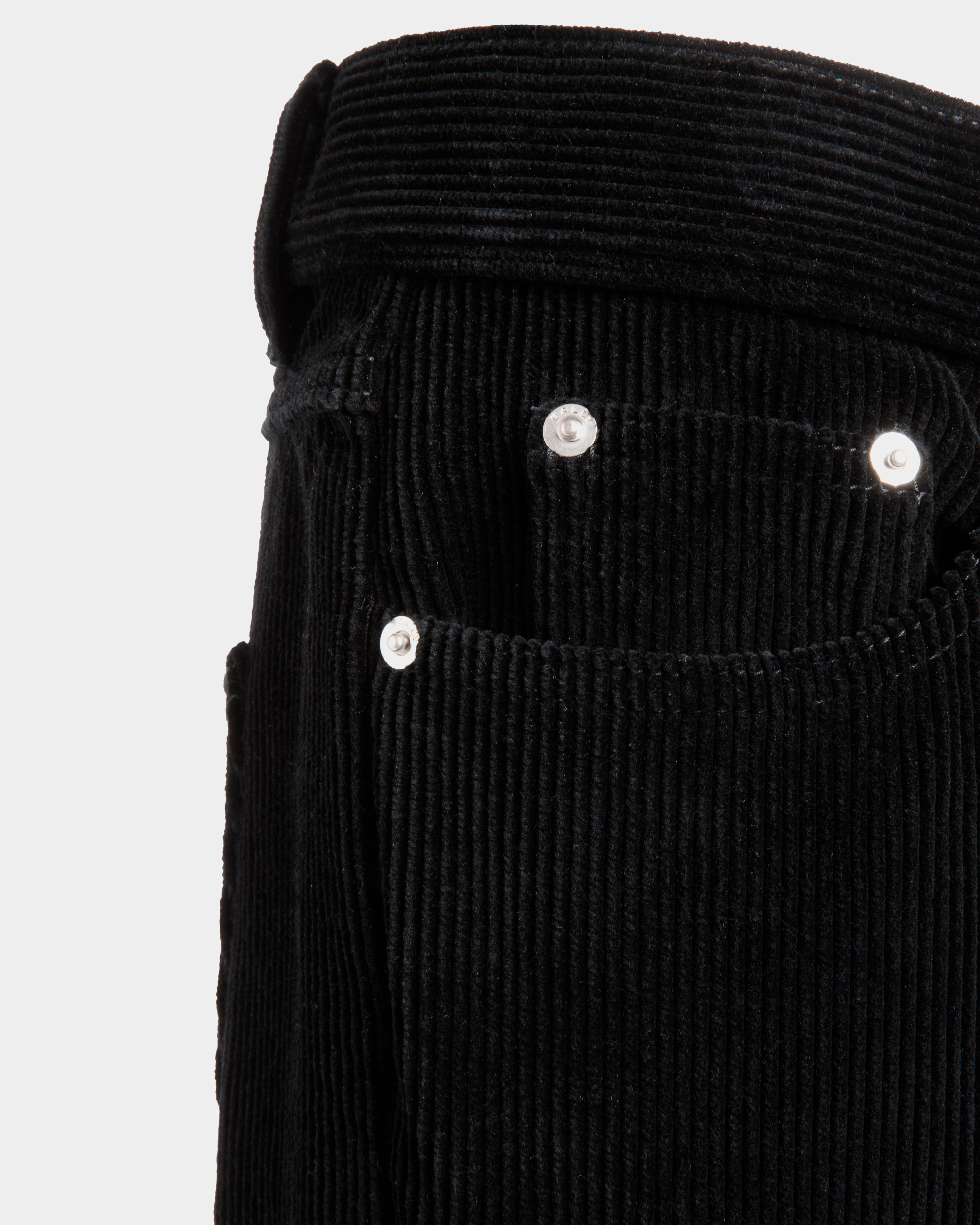Denim Pants In Black Cotton Corduroy
