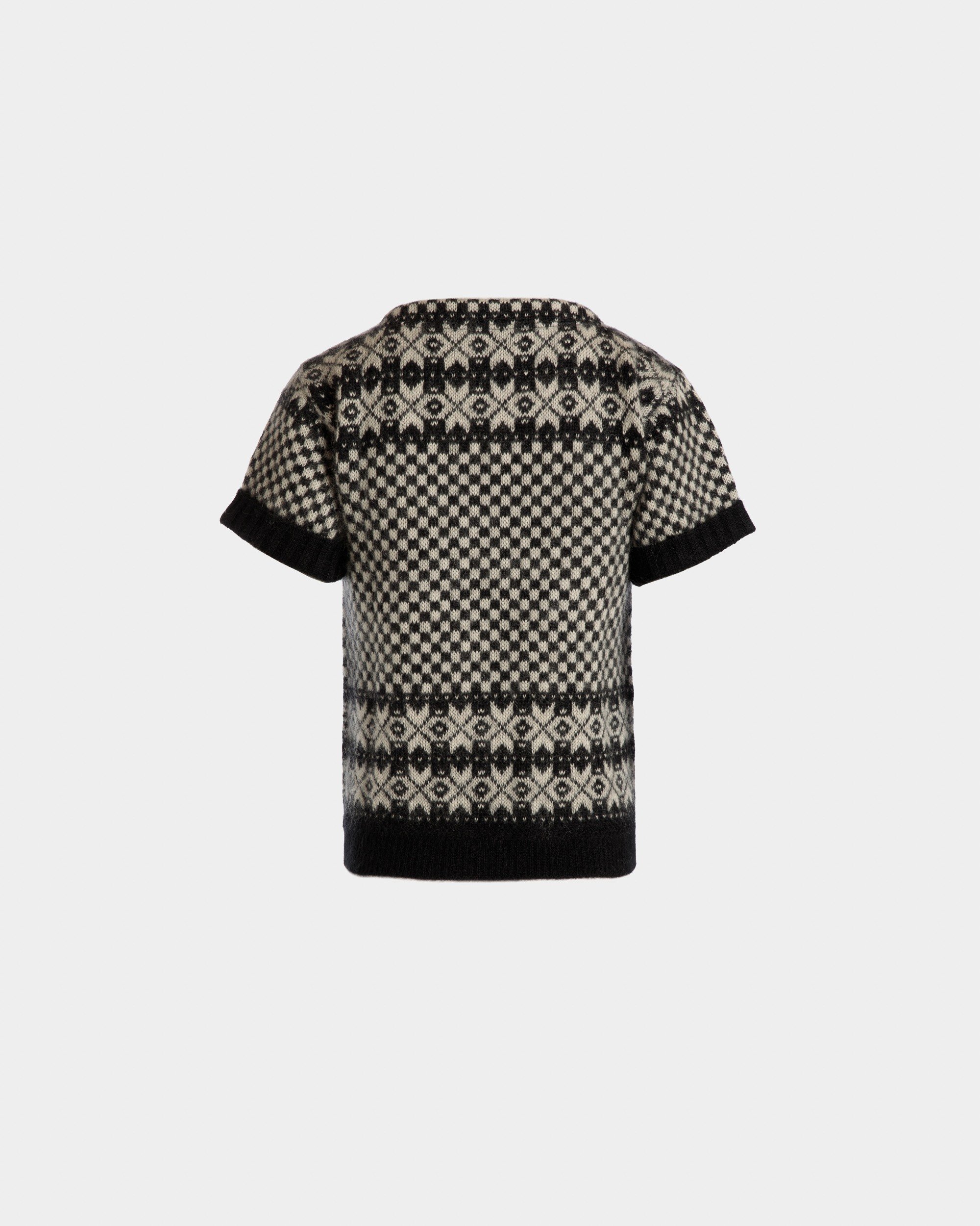 Knit Top In Black And White Mohair And Silk