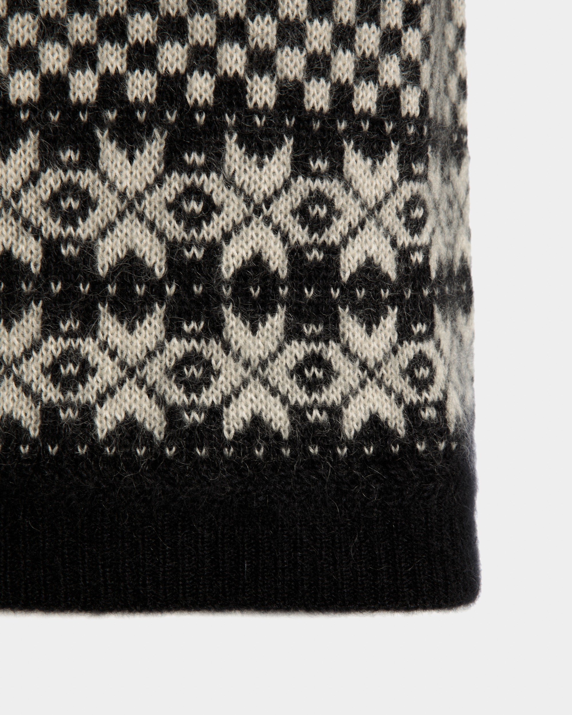 Knit Top In Black And White Mohair And Silk