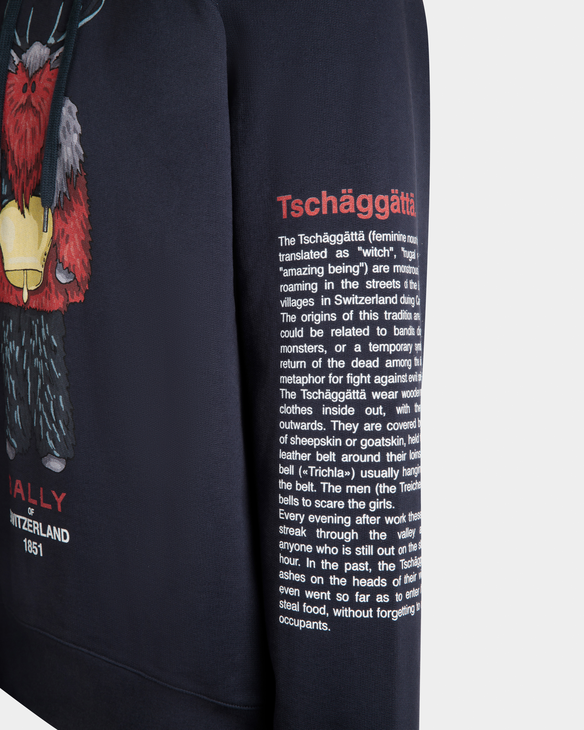 Hoodie With Forest Mask In Navy Blue Cotton