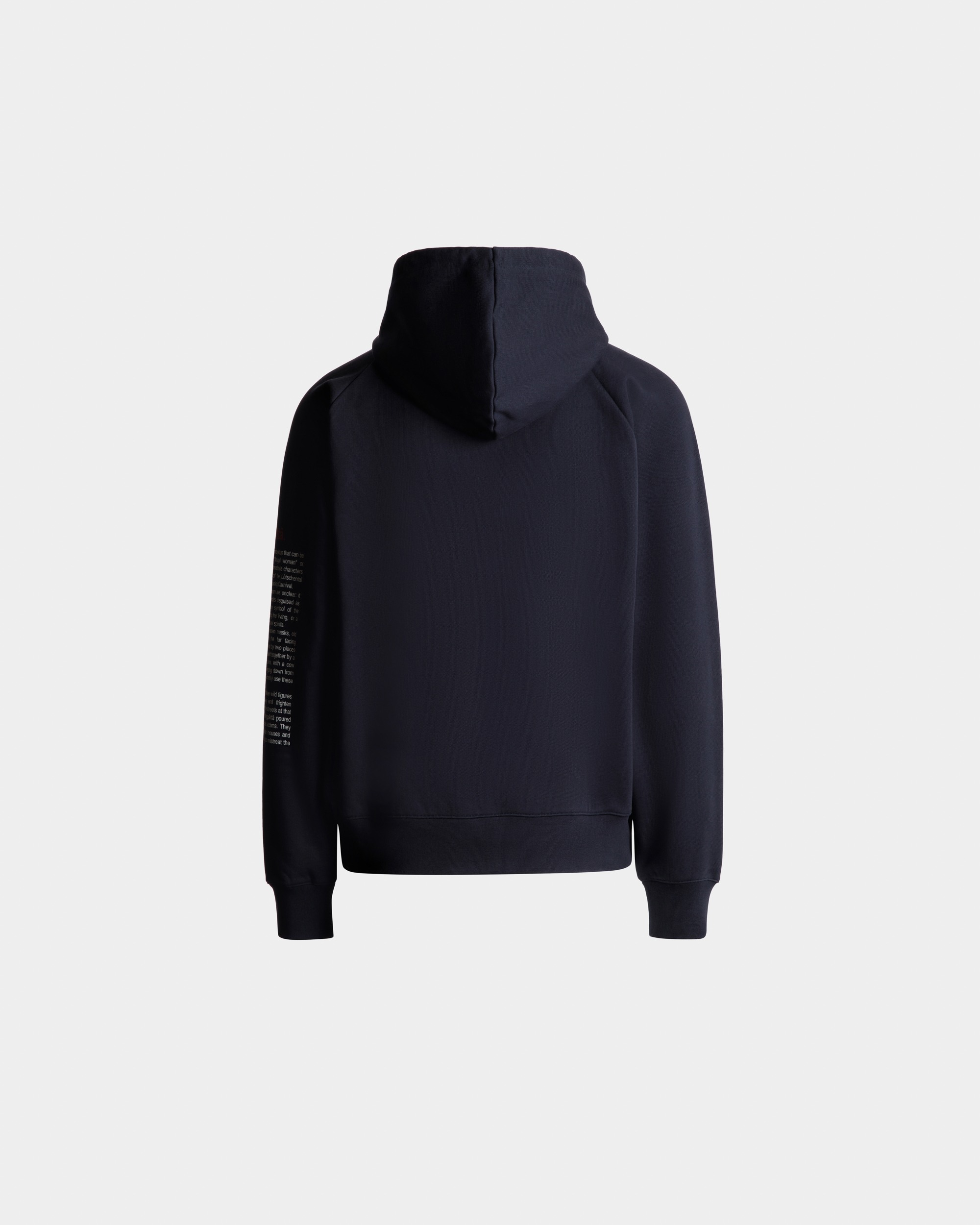 Hoodie With Forest Mask In Navy Blue Cotton