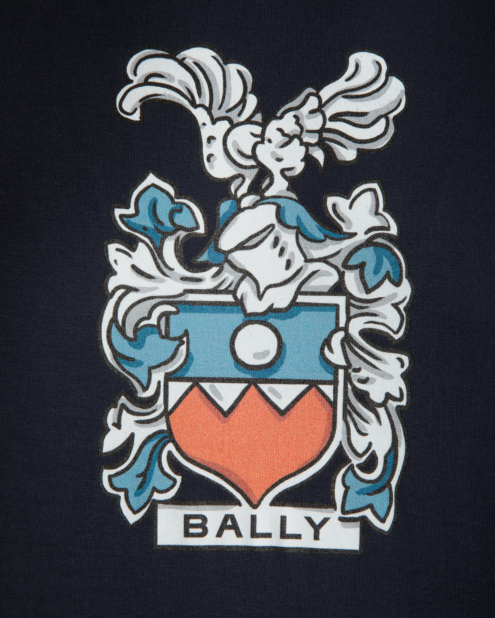 T-Shirt With Crest In Navy Blue Cotton