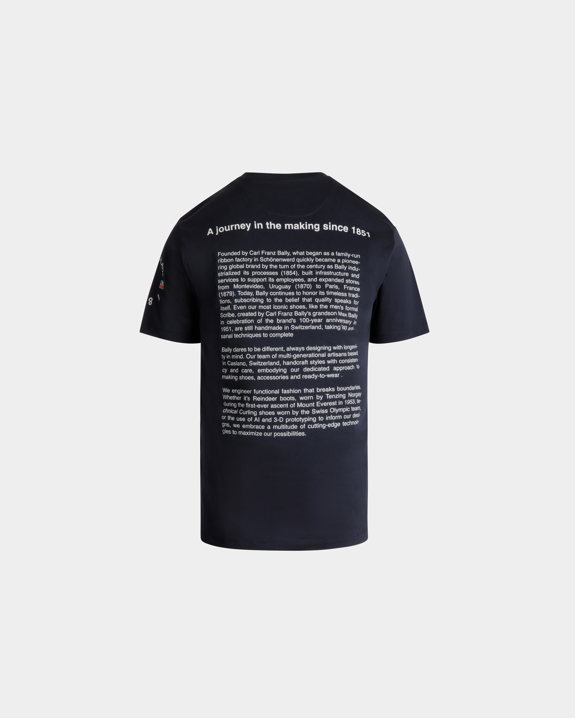 T-Shirt With Crest In Navy Blue Cotton