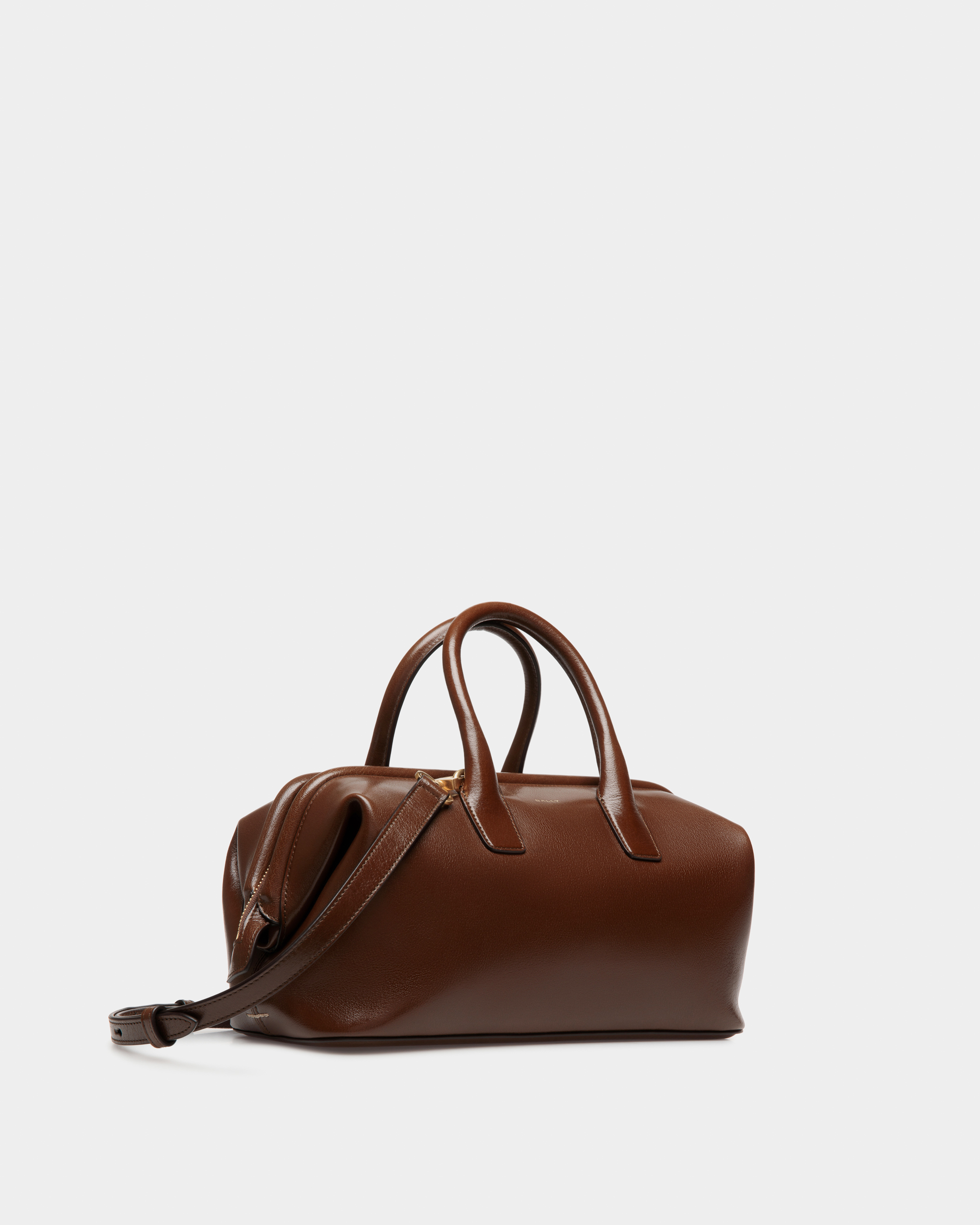 Belle Small Top Handle Bag In Marron Glacé Leather