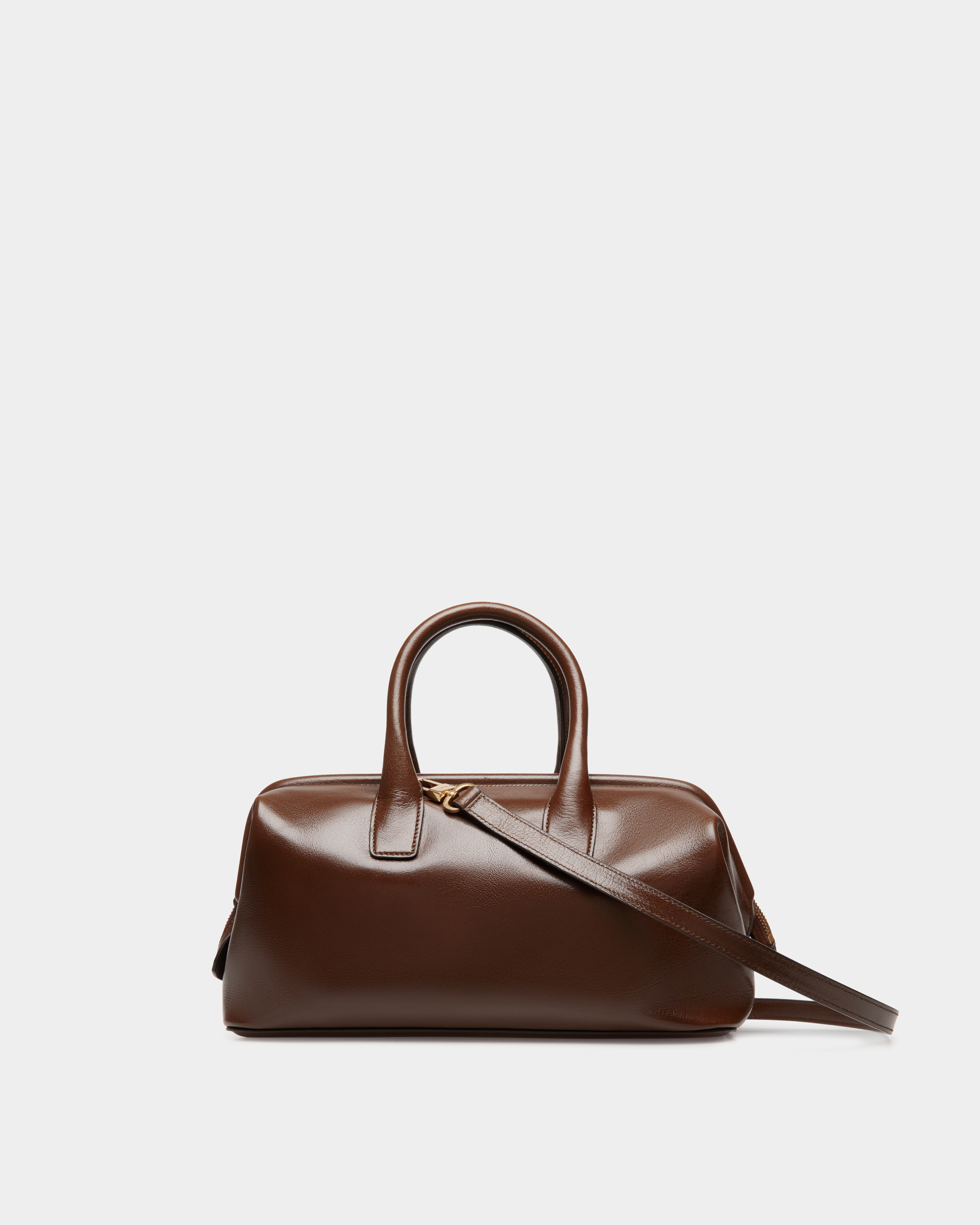 Belle Small Top Handle Bag In Marron Glacé Leather