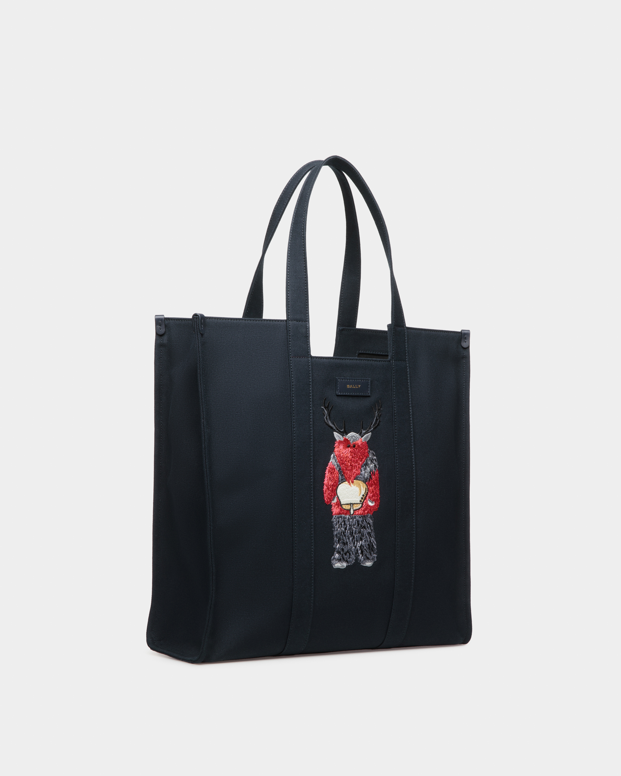 Easy Tote In Navy Blue Cotton Canvas