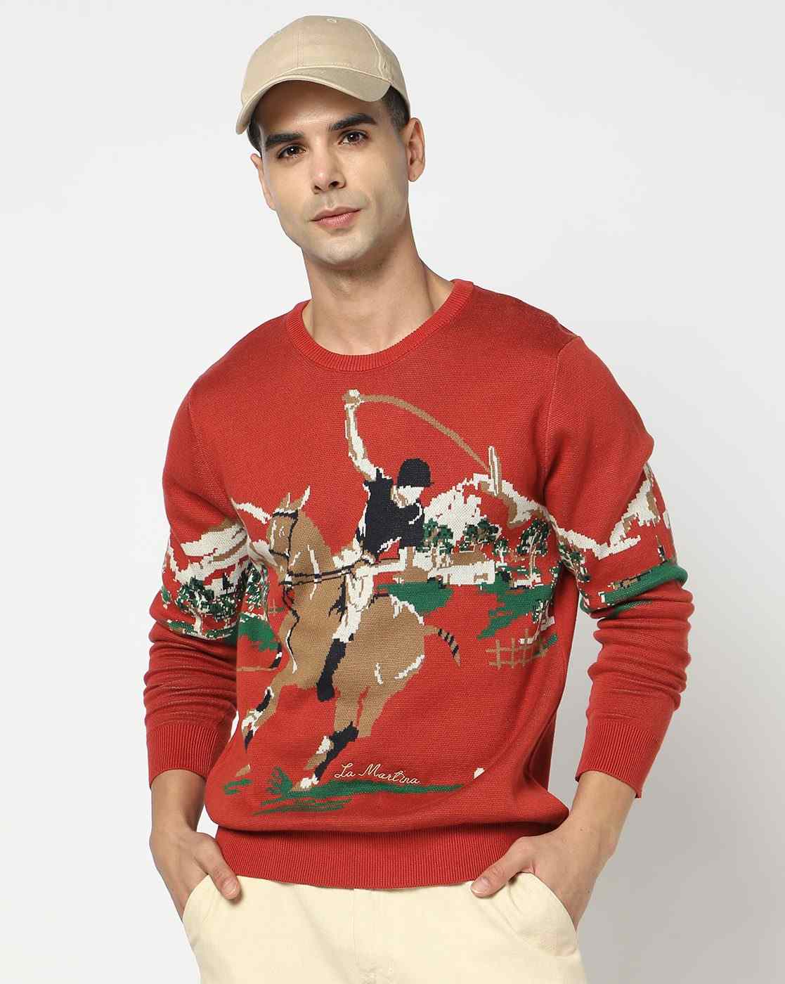 Cotton Jacquard Regular Fit Sweater