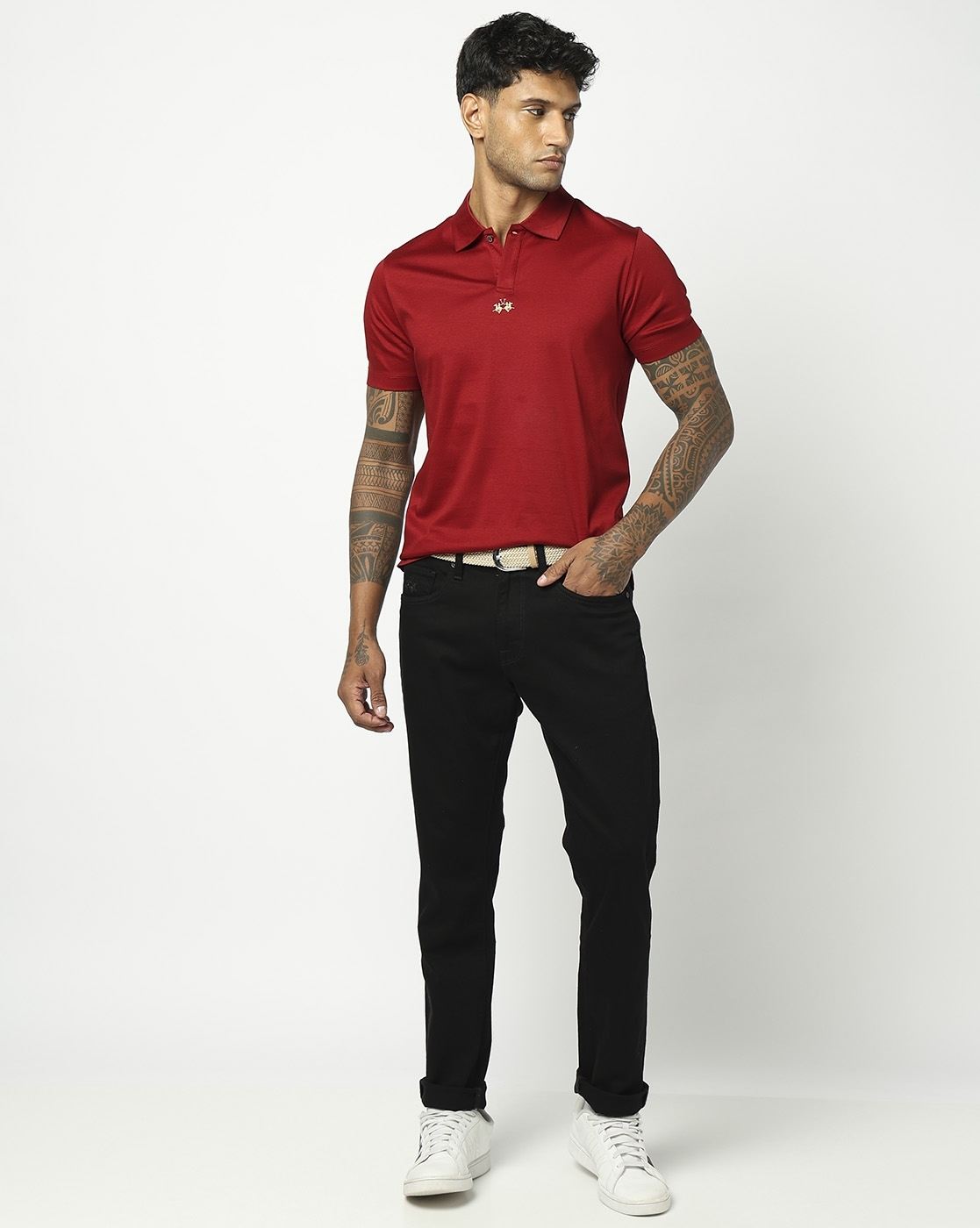 Cotton Stretch Slim Fit Solid Black Denim