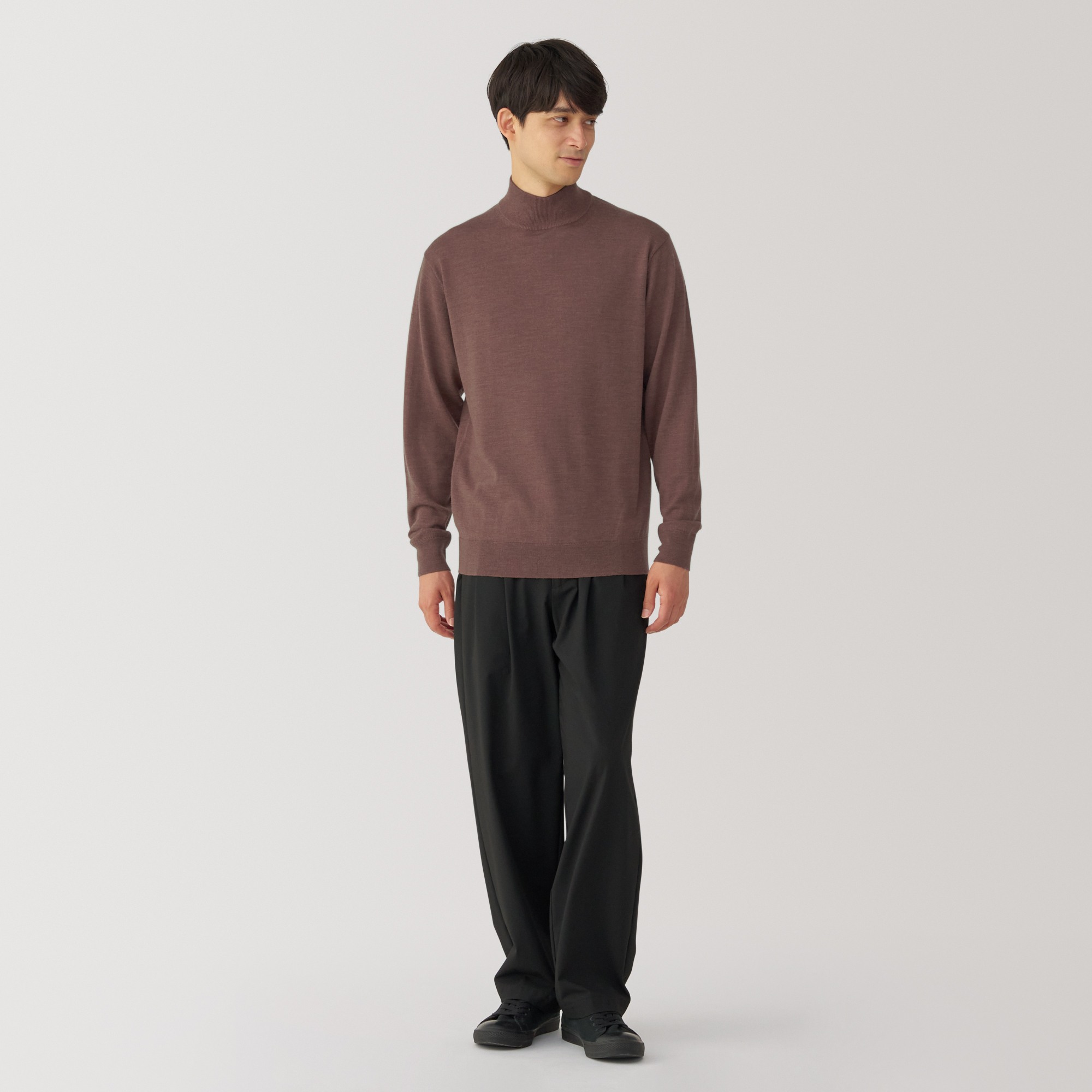 Washable high-gauge High neck sweater