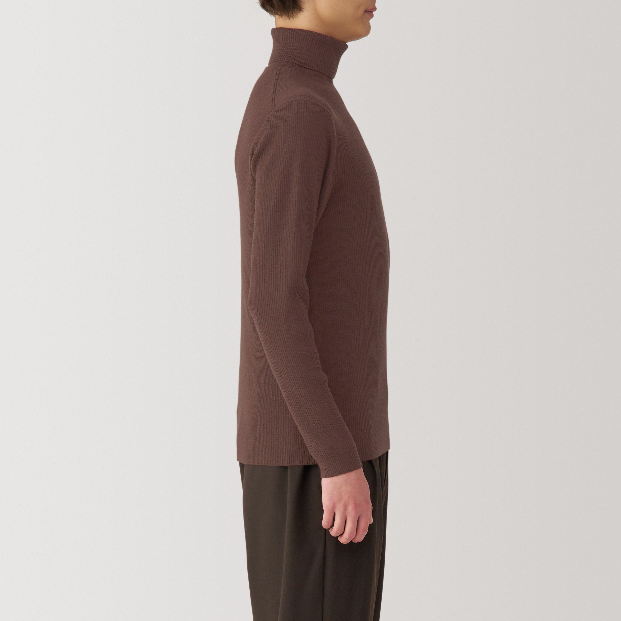 Washable high-gauge Turtle neckribbeb sweater