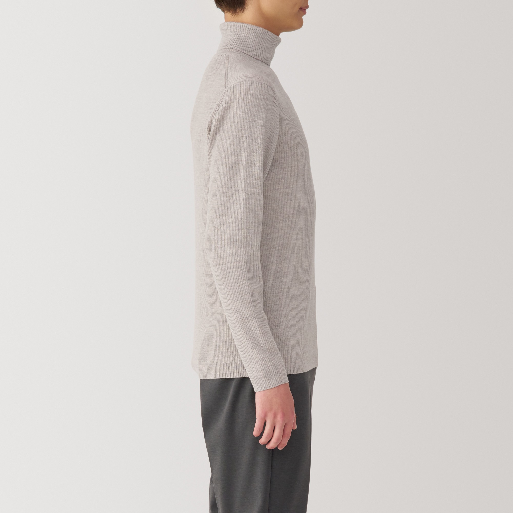 Washable high-gauge Turtle neckribbeb sweater