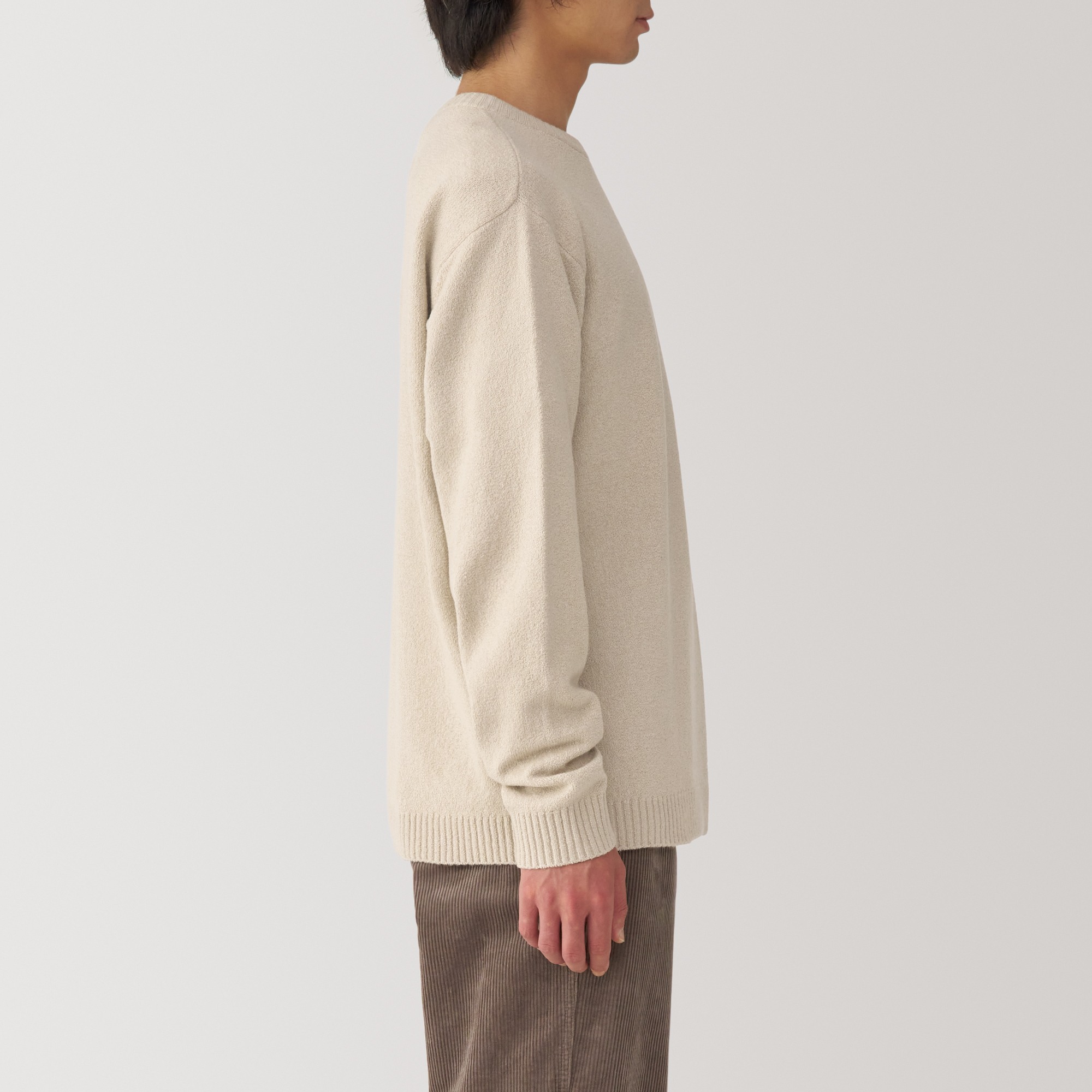 MUJI | Soy fiber mid-gauge crew neck Long Sleeve sweater