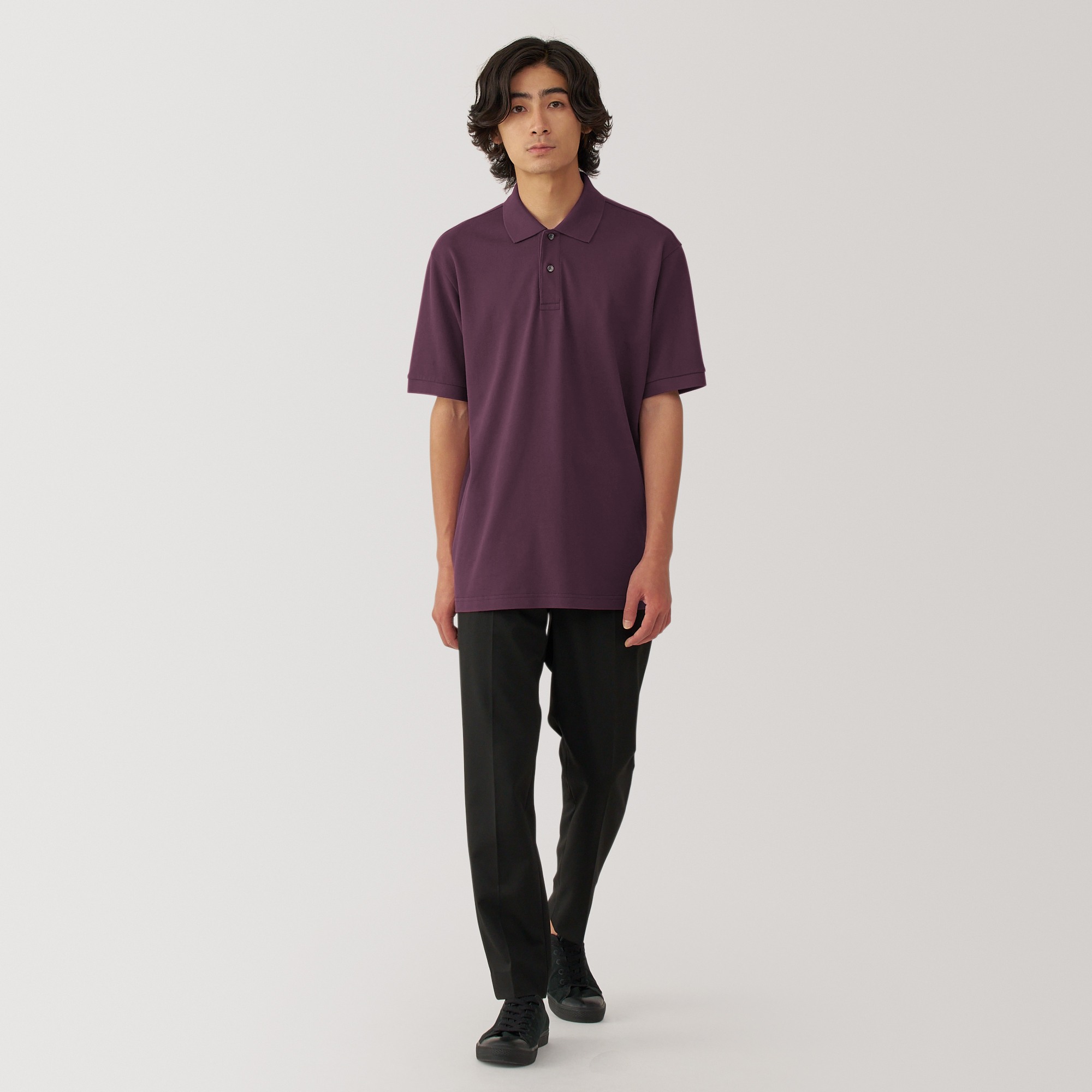 Washed pique  Short Sleeve polo shirt(OS)