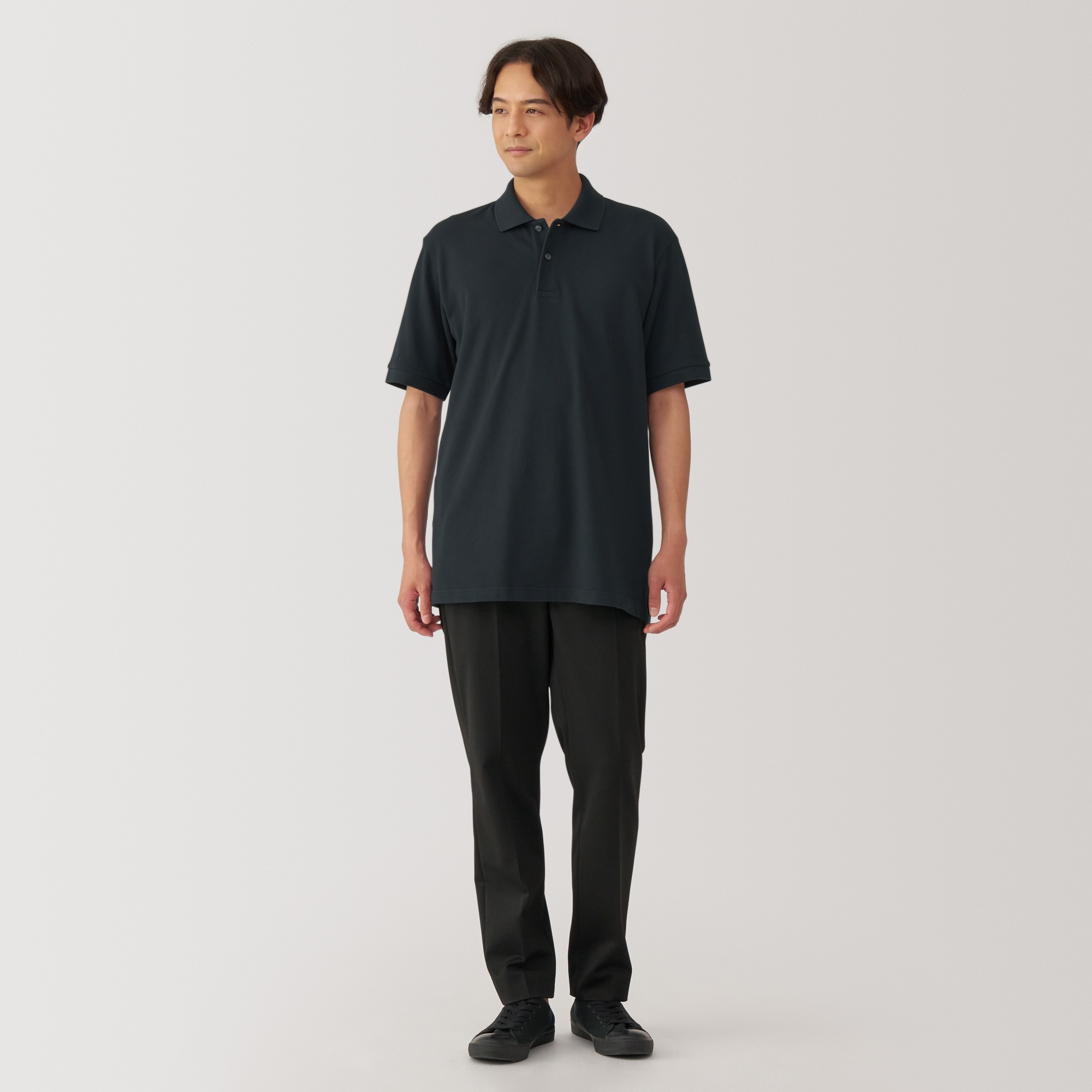 Washed pique  Short Sleeve polo shirt(OS)