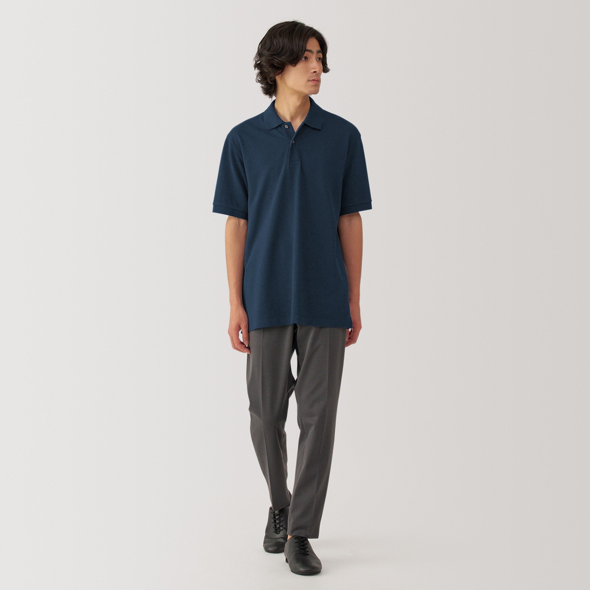 Washed pique  Short Sleeve polo shirt(OS)