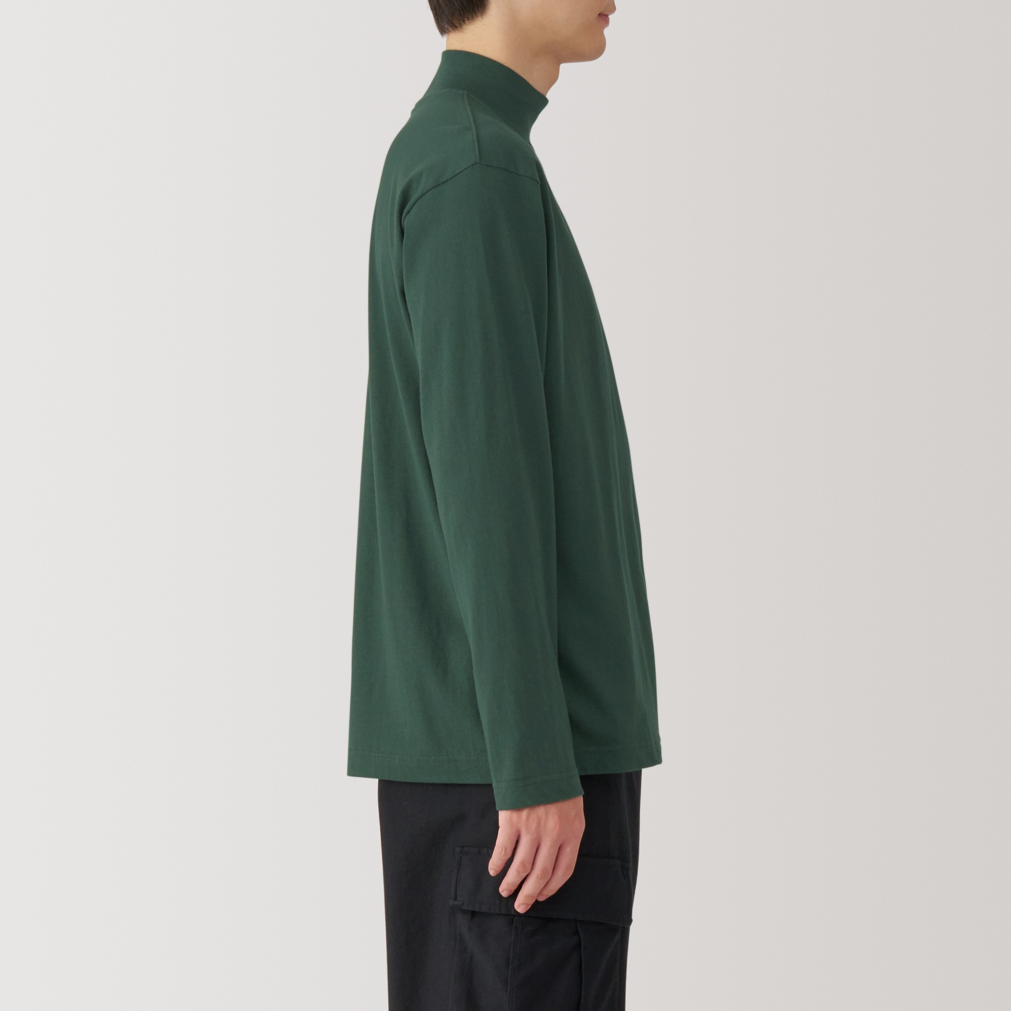 Washed jersey high neck Long Sleeve T-shirt(OS)