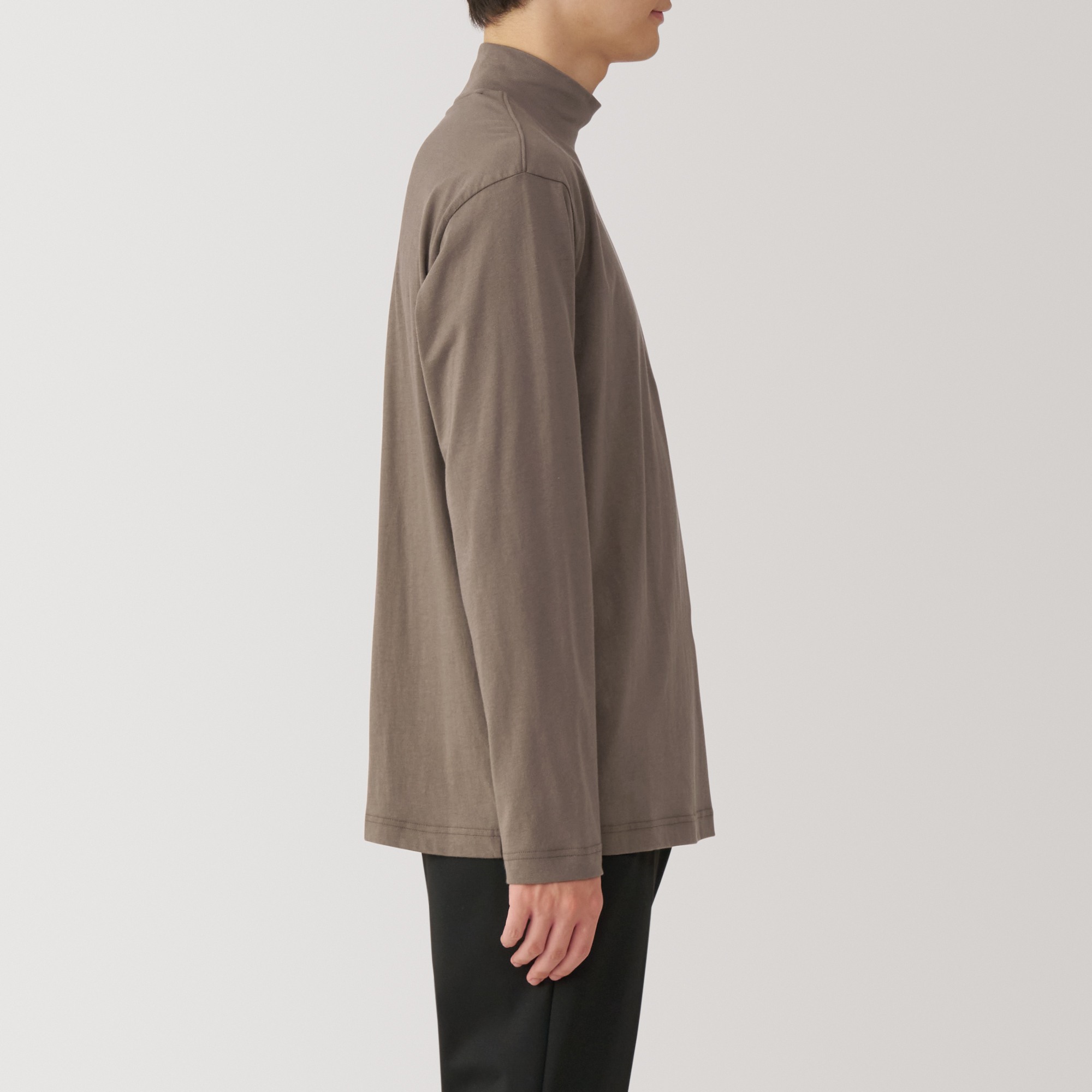 Washed jersey high neck Long Sleeve T-shirt(OS)