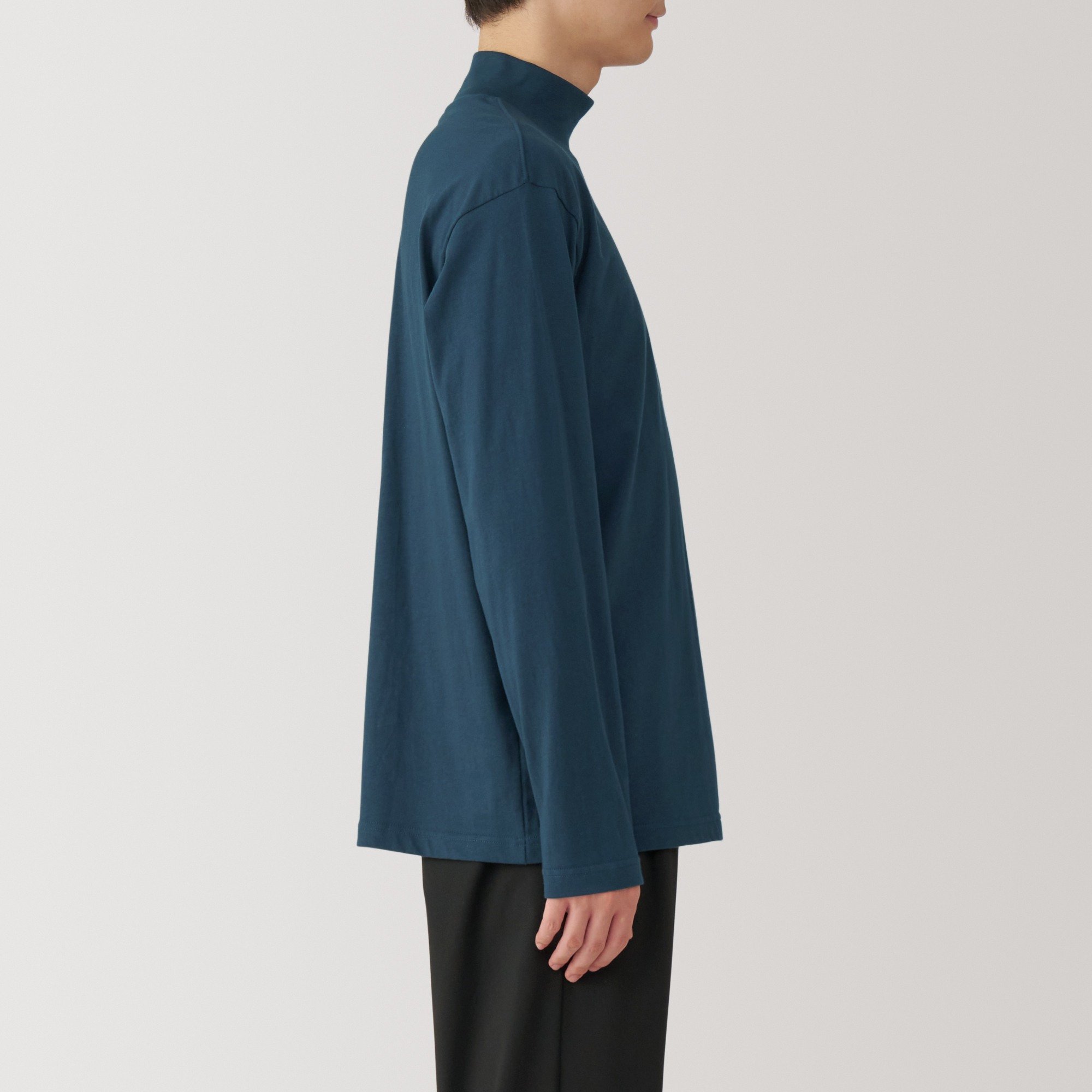 Washed jersey high neck Long Sleeve T-shirt(OS)