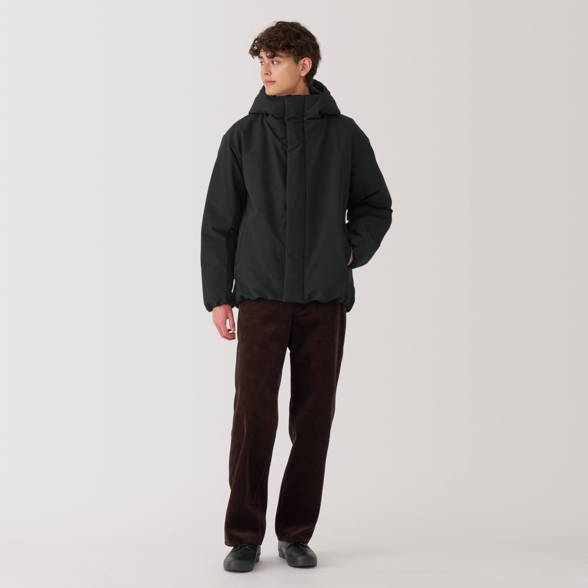 MUJI | Washable padded hooded jacket