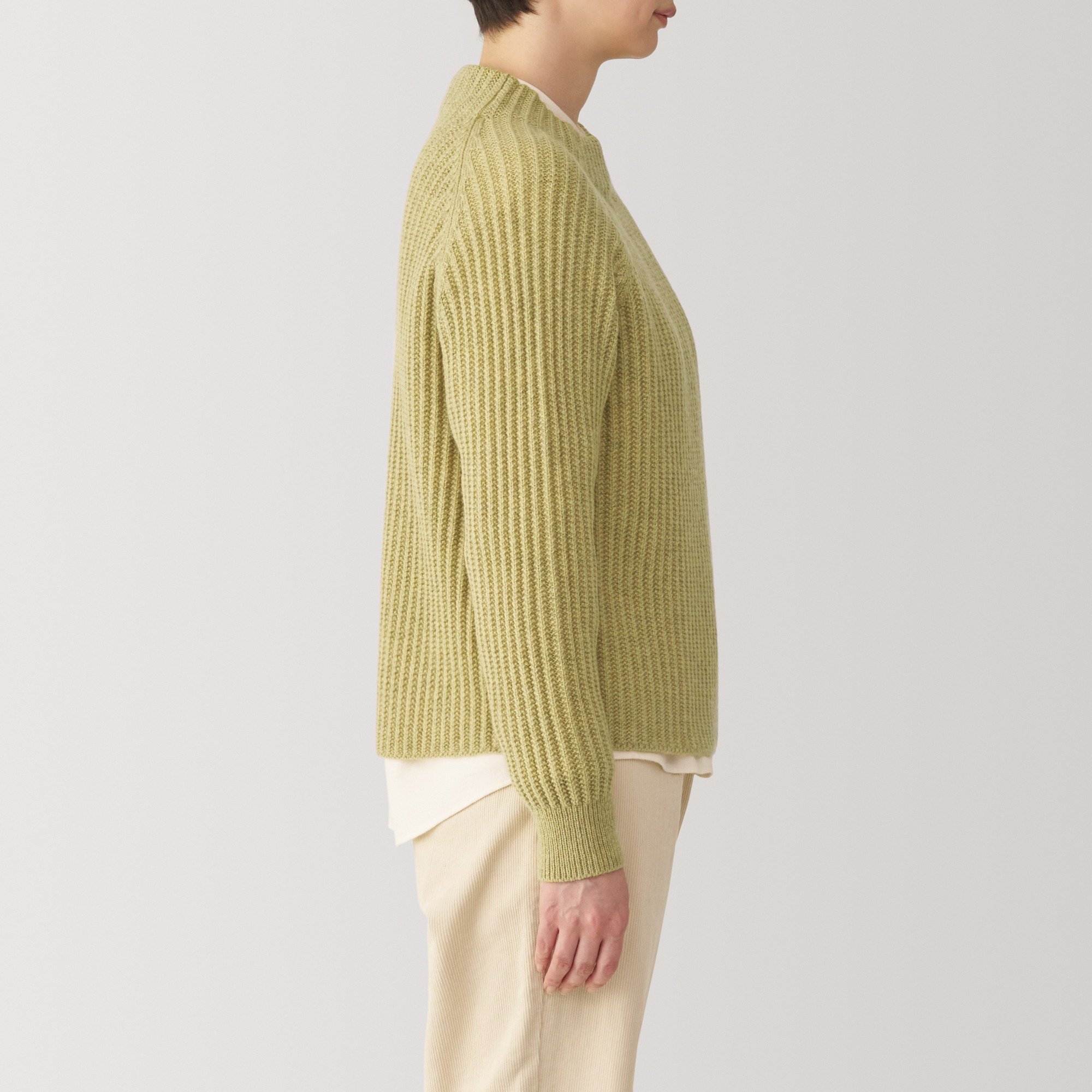 MUJI | Women's Andes wool mid-gauge mock neck sweater