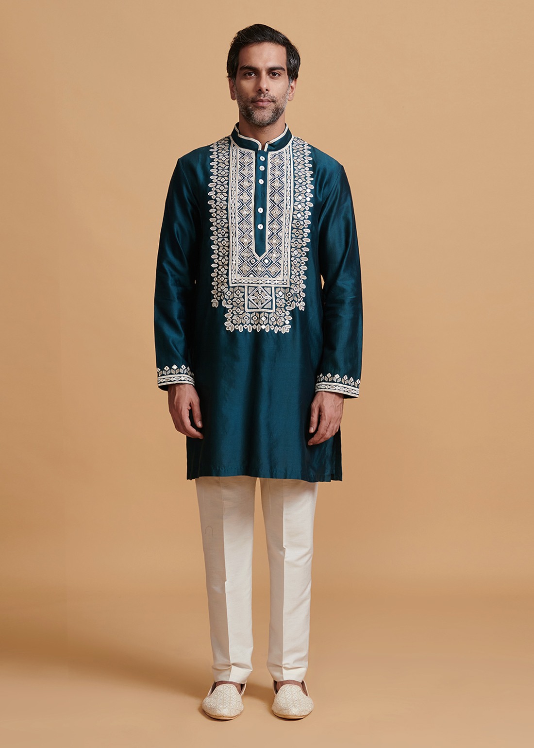 Teal Green Azoic Kurta