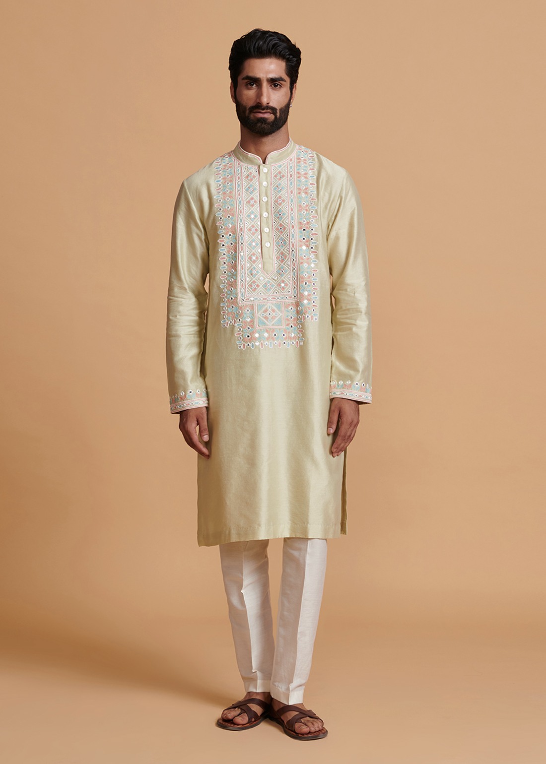 Beige Azoic Kurta